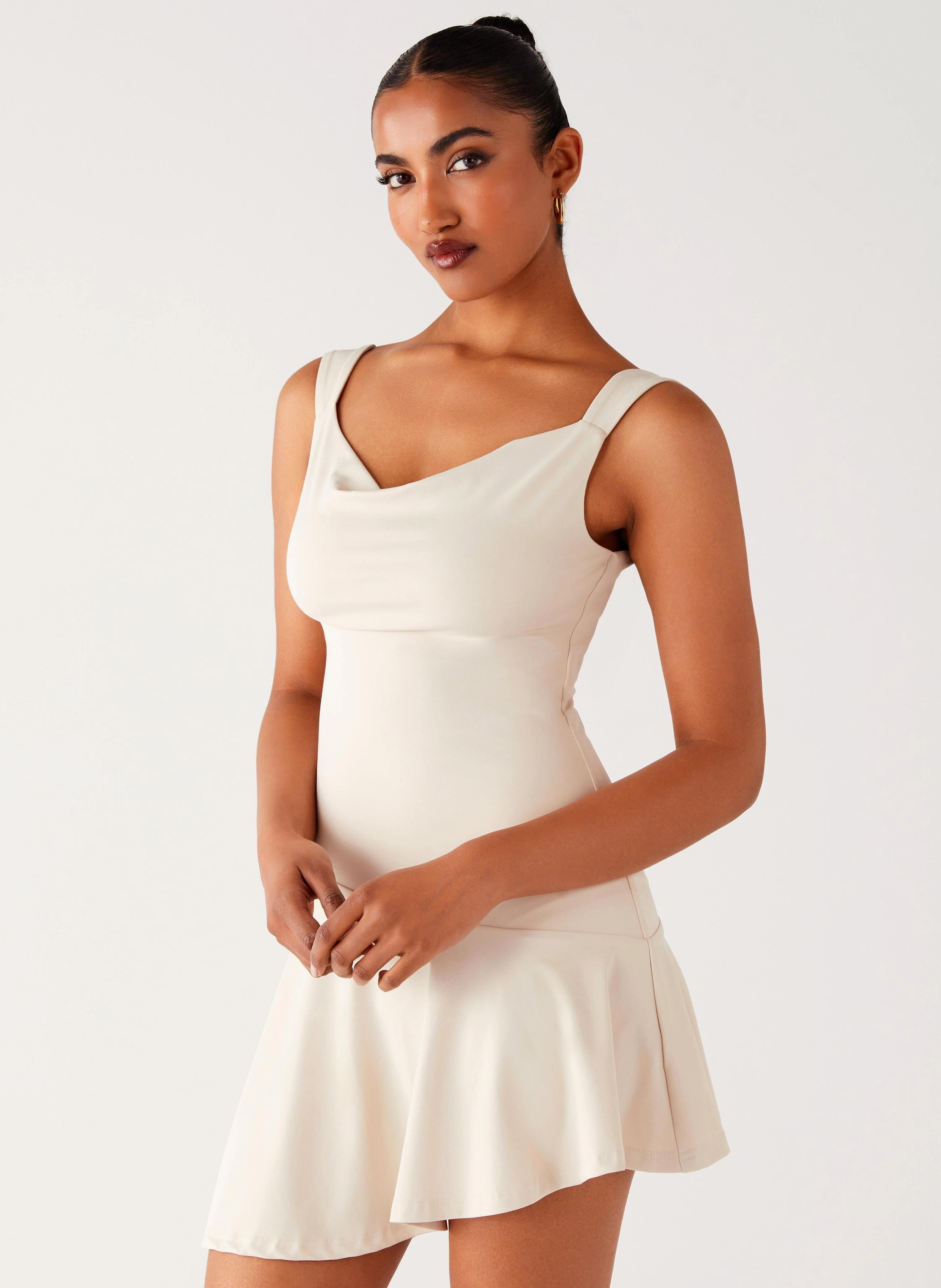 Fashionable outfit for outings Dune Whisper Mini Dress - Ivory
