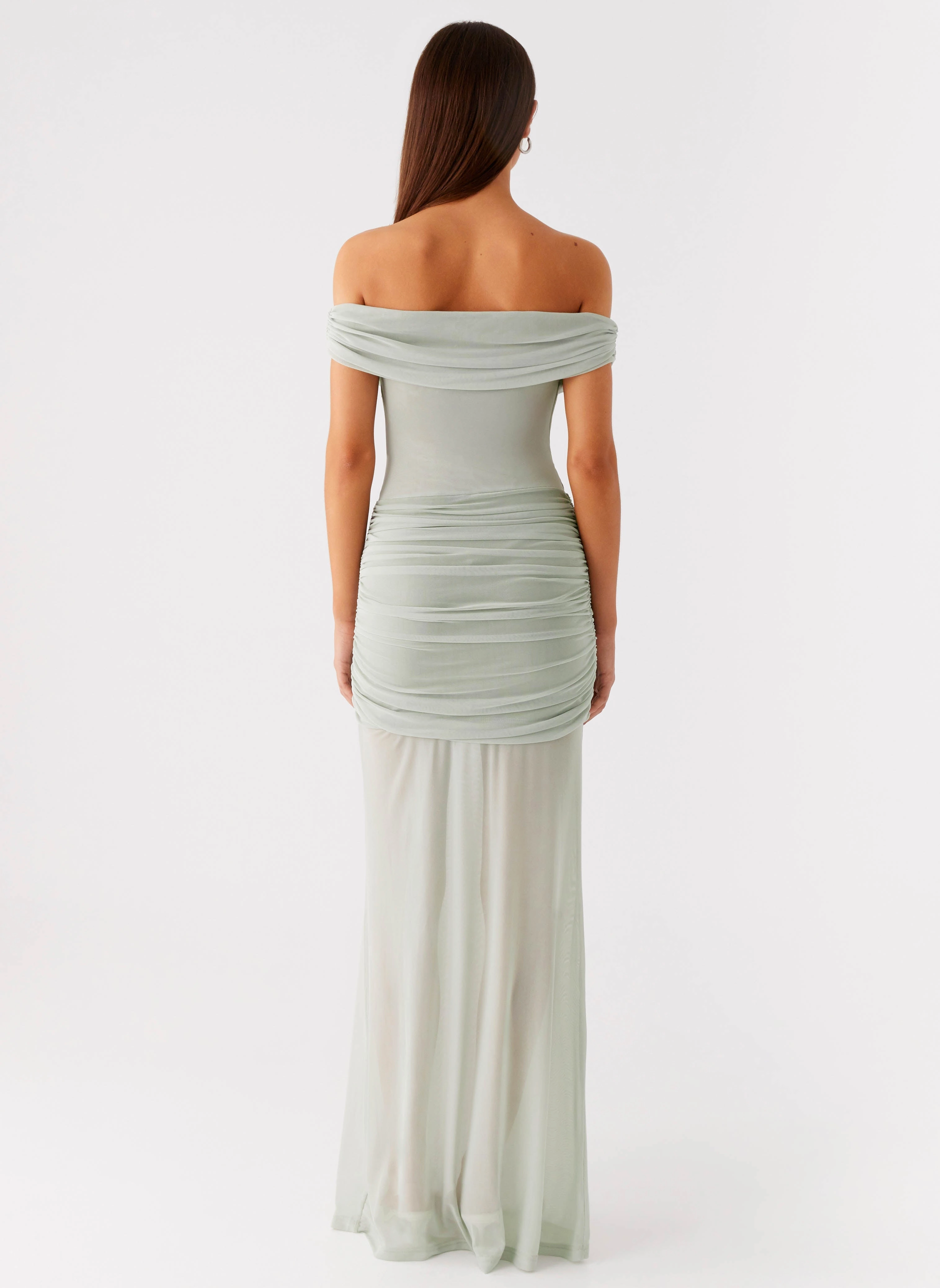 Eyllin Off Shoulder Maxi Dress - Sage Stretchable soft look
