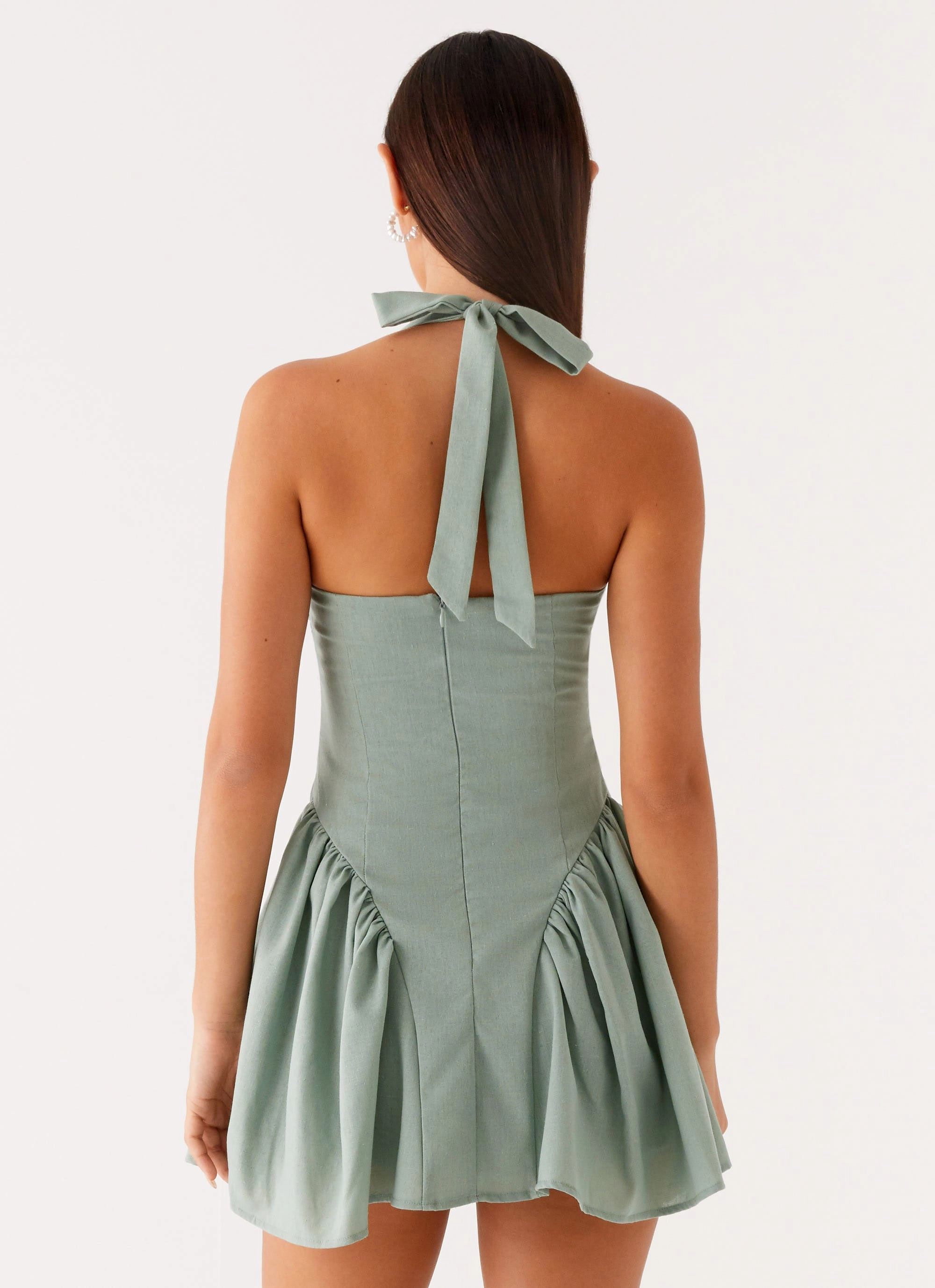 Daily Casual Water-Repellent-Finish Fable Mini Dress - Sage