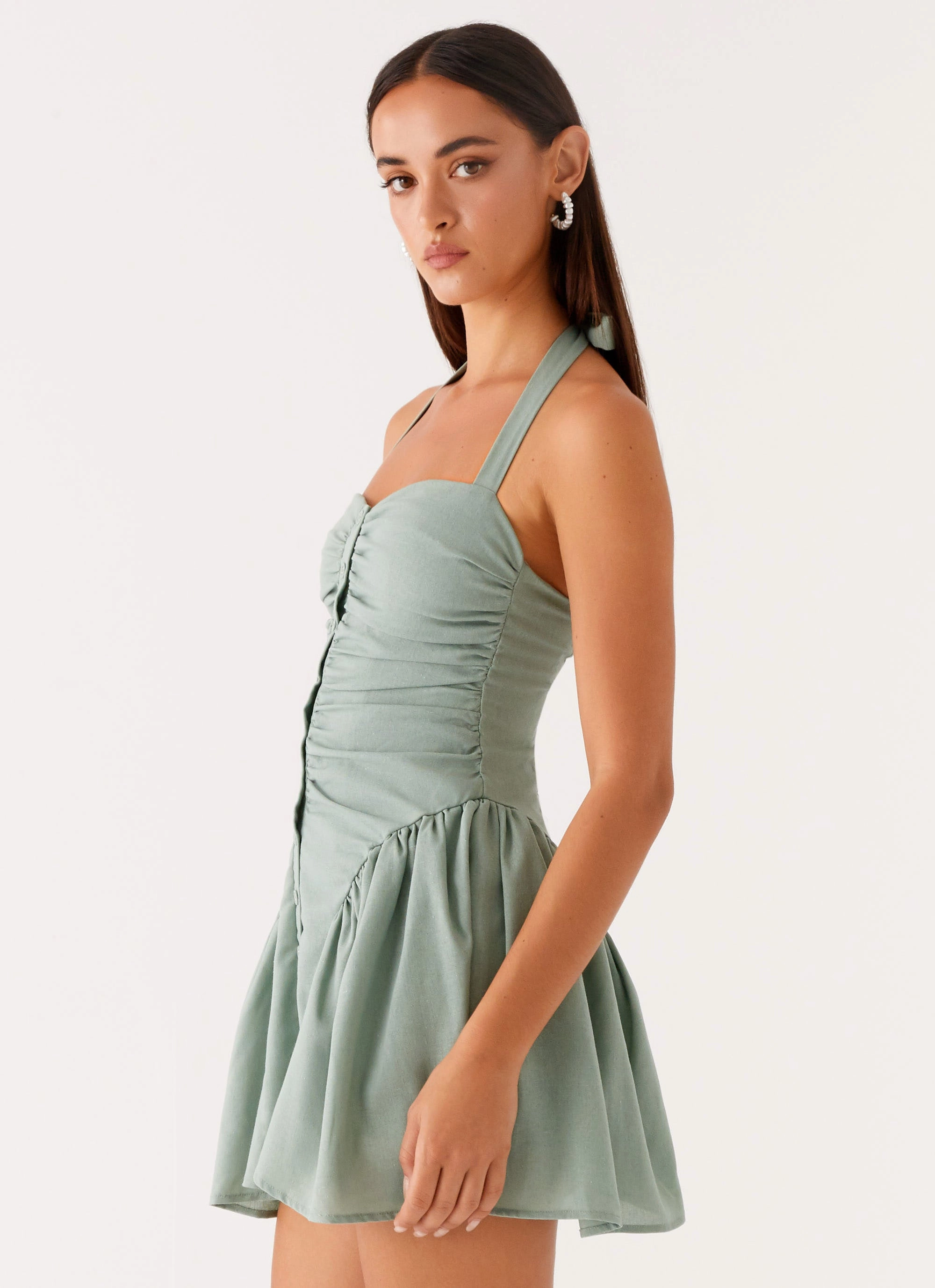 Fable Mini Dress - Sage Relaxed Waistband