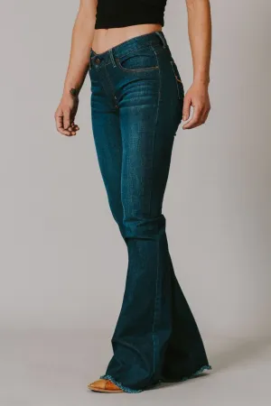 Fade Control Tech Kimes Ranch Womens Lola Raw Hem Blue Cotton blend Jeans Kimes Ranch Womens Lola Raw Hem Blue Cotton blend Jeans Polished Look Abrasion Resistant Fabric