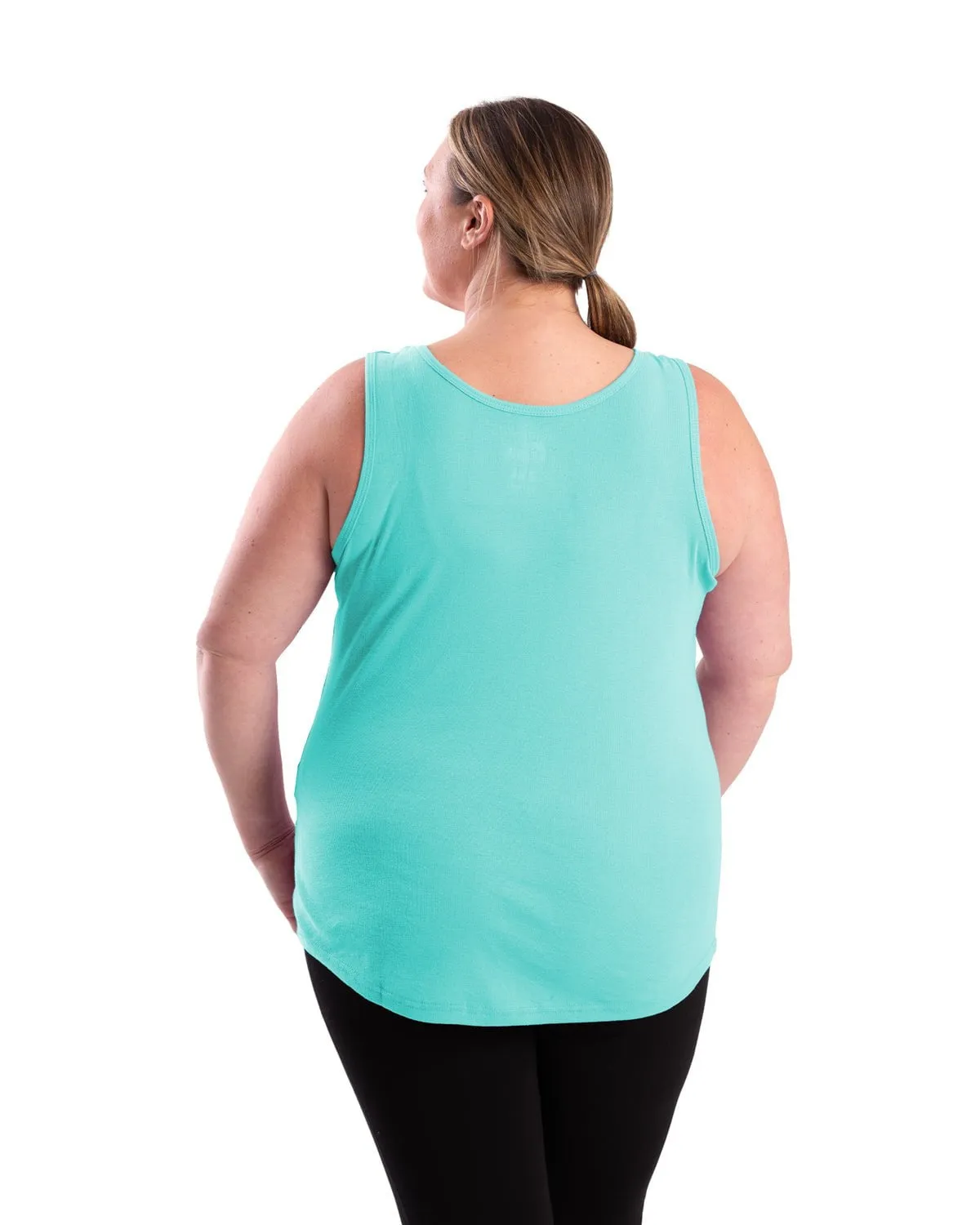 Versatile Layering Piece Berne Aqua Cotton Blend Ladies Lightweight Performance Tank S/L
