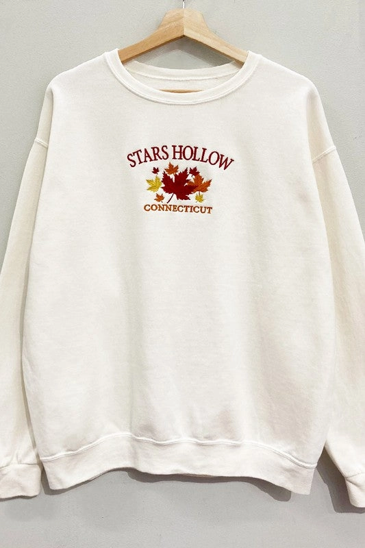 Stars Hollow Embroidered Sweatshirt S-XL MultipurposeCuffs Colorfast Material