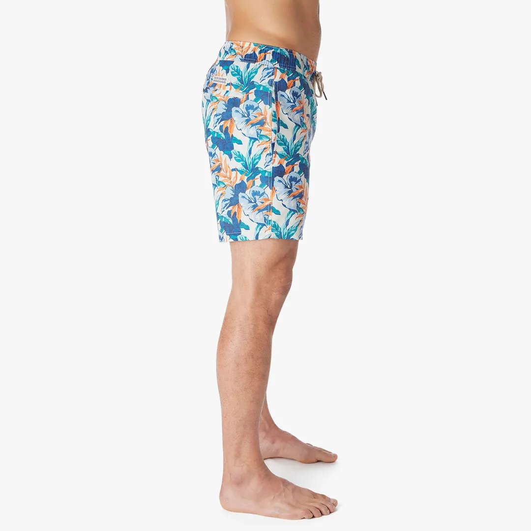 Fair Harbor Men's The Bayberry Swim Trunk Boardshorts - Orange Tropics