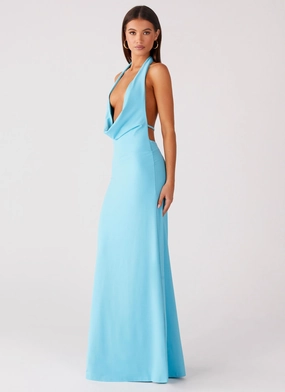 Fair trade Driftwood Cowl Maxi Dress - Turquoise SmoothEdgeFinish Driftwood Cowl Maxi Dress - Turquoise