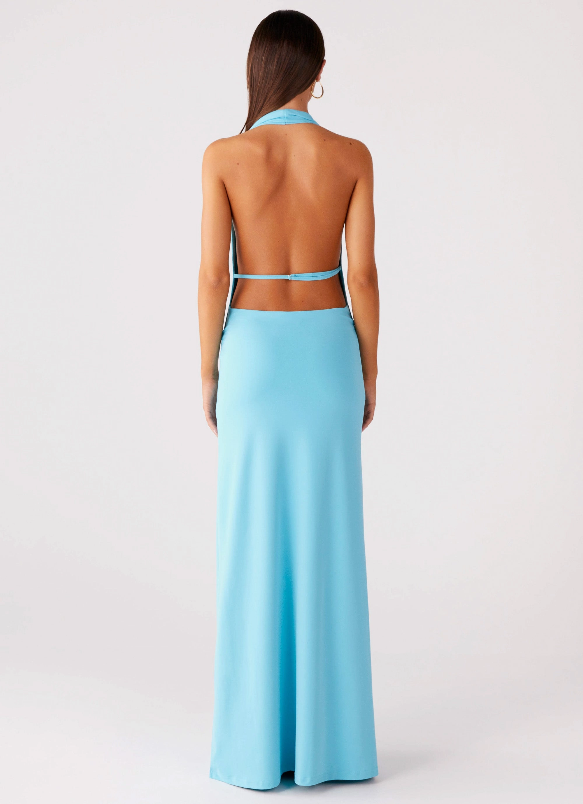 Driftwood Cowl Maxi Dress - Turquoise Fresh Outfit