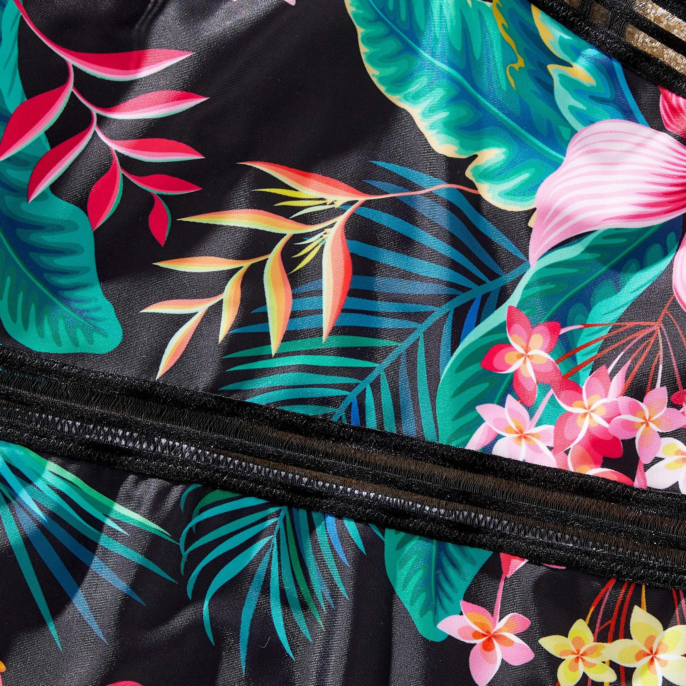 Family Matching Allover Plant Print Crisscross One-Piece Swimsuit and Swim Trunks