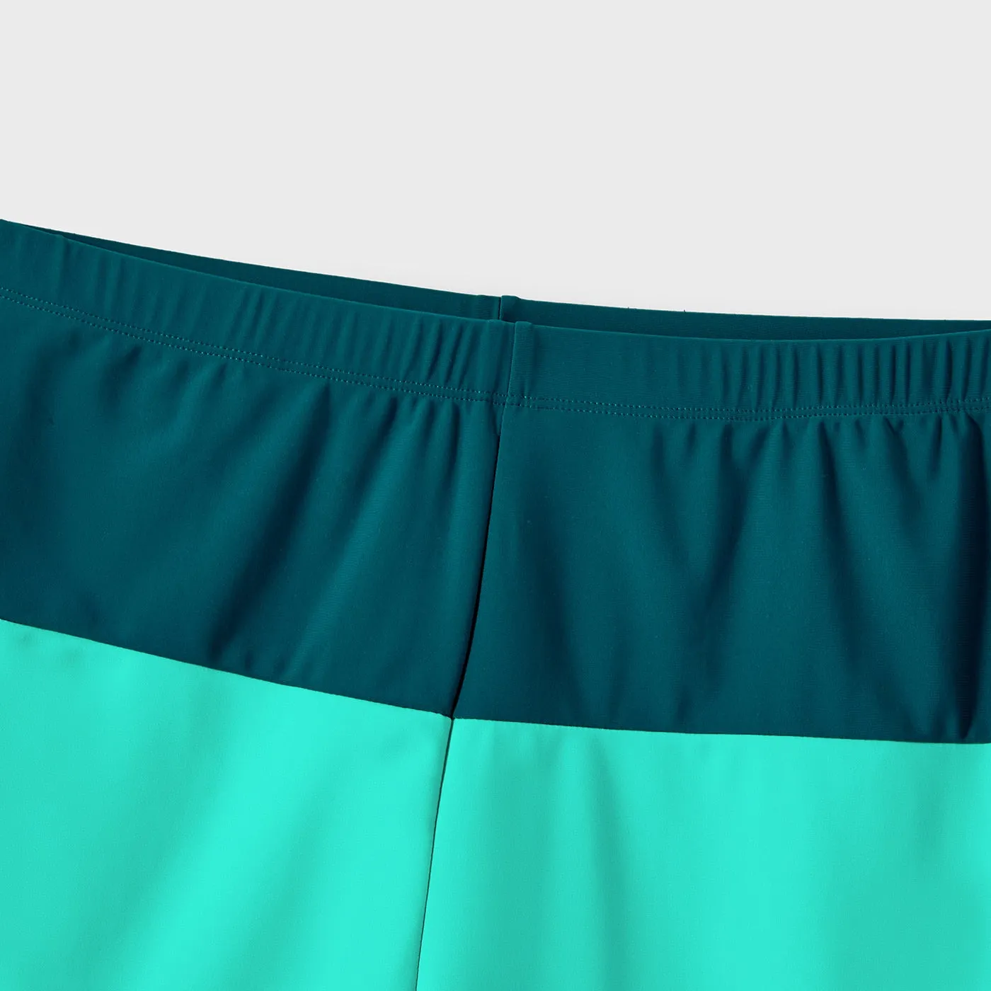 Family Matching Swimsuit Colorblock One-piece Bathing Suit or Swim Trunks Shorts