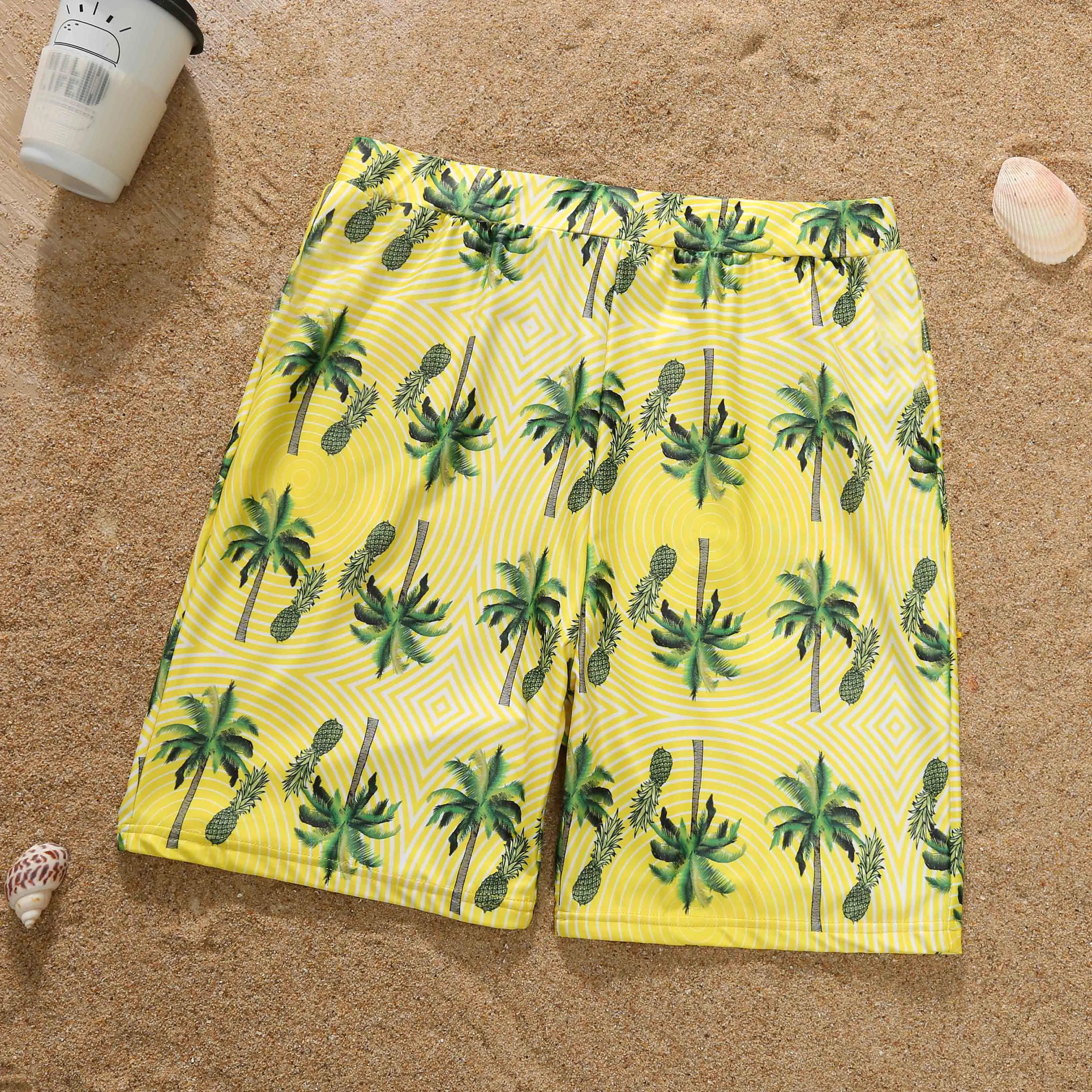 Family Matching Swimwear Coconut Tree and Pineapple Print One Piece Family Bathing Suit