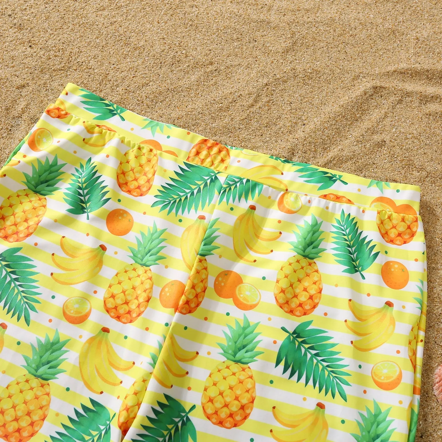 Family Matching Swimwear Pineapple Print Yellow One Piece Family Bathing Suit