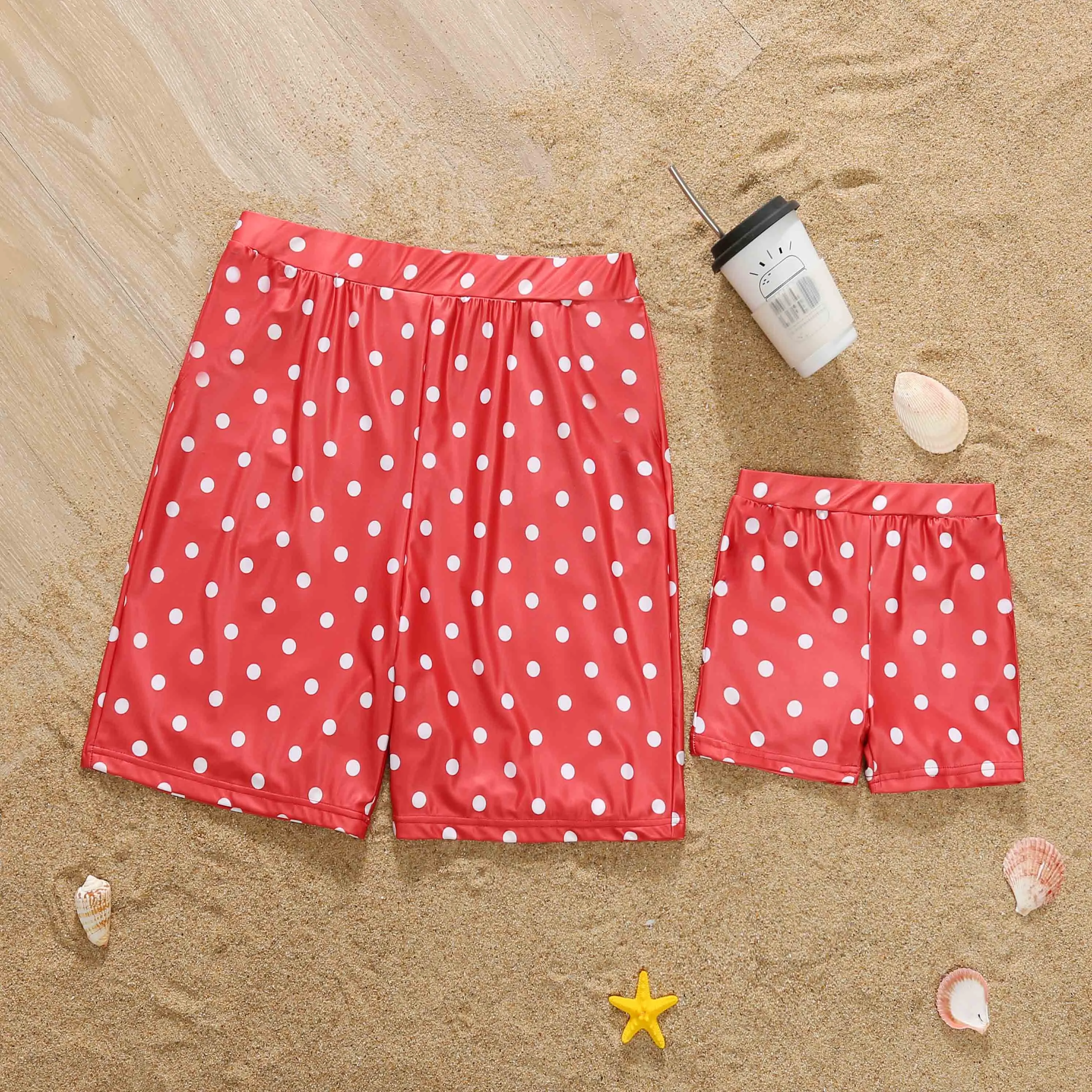 Family Matching Swimwear Striped and Polka Dot Print One Piece Family Bathing Suit