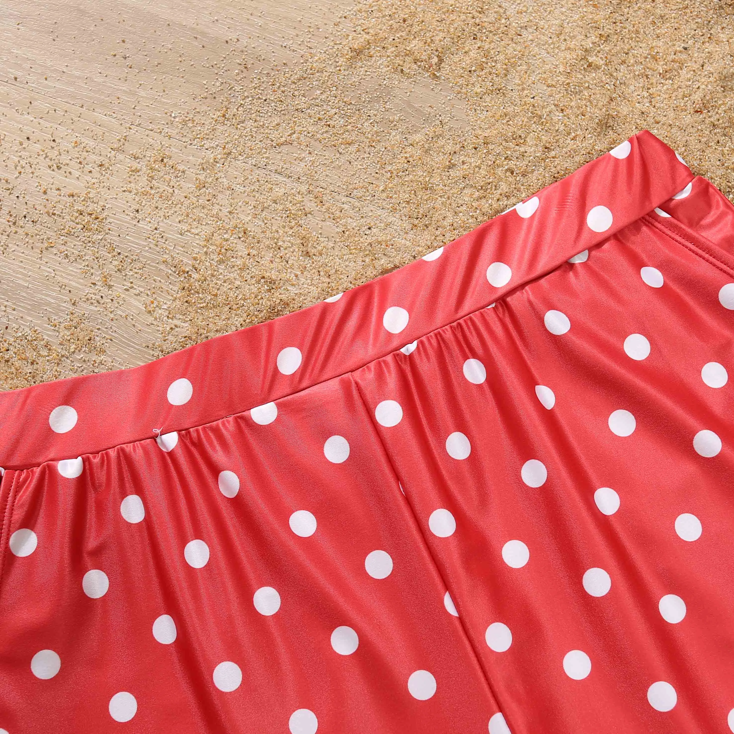 Family Matching Swimwear Striped and Polka Dot Print One Piece Family Bathing Suit
