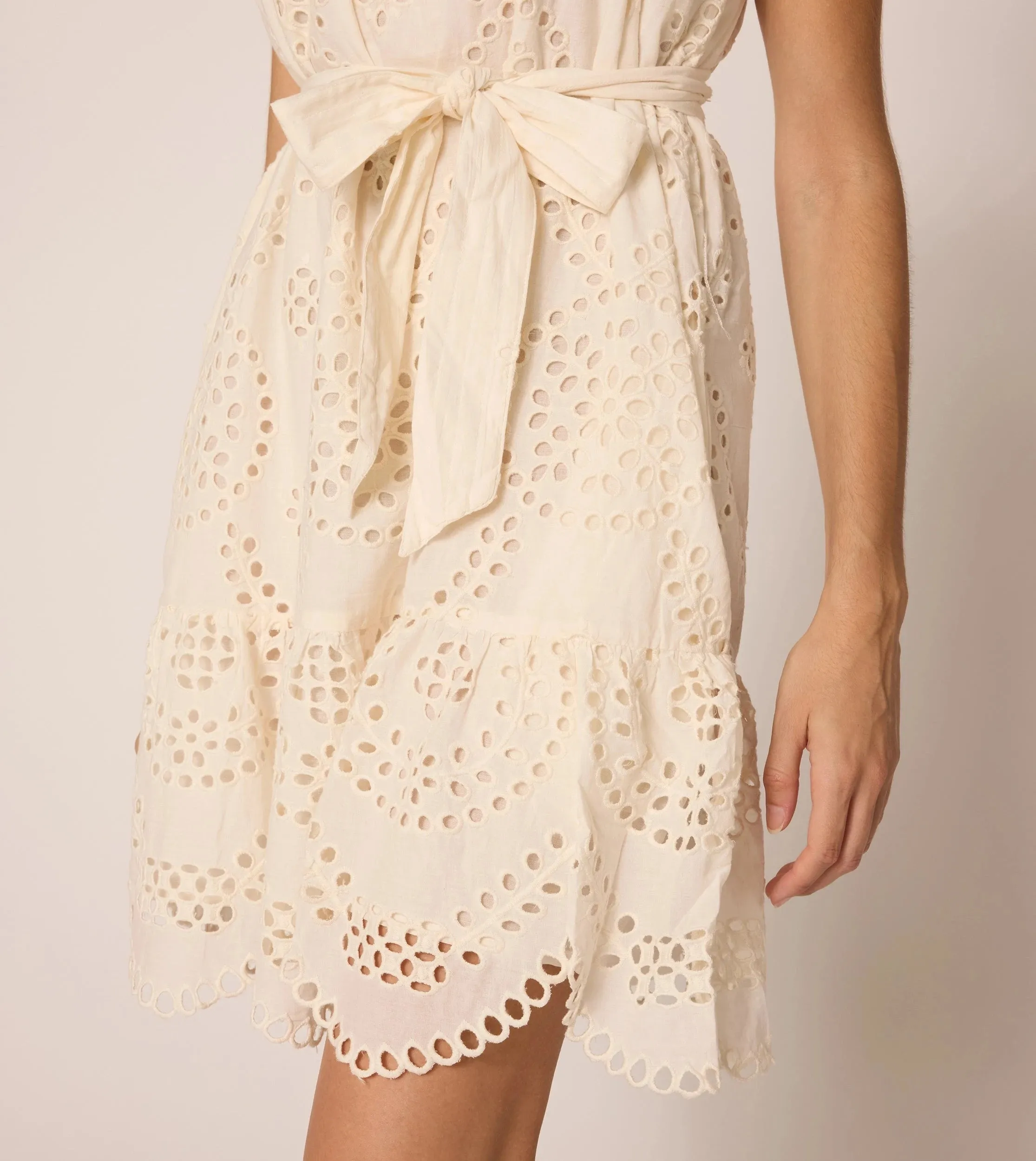 Hip-Flattering Work Fit Mireya Mini Dress | Ivory Eyelet