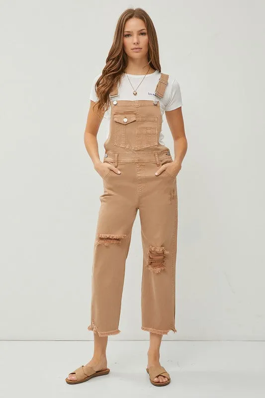 Farah High Rise Distressed Straight Overalls S-XL Street Smart