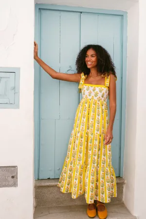 Fashion Garments Athens Dress in Buttercup Stripe Athens Dress in Buttercup Stripe Sunset Scene Power Soft