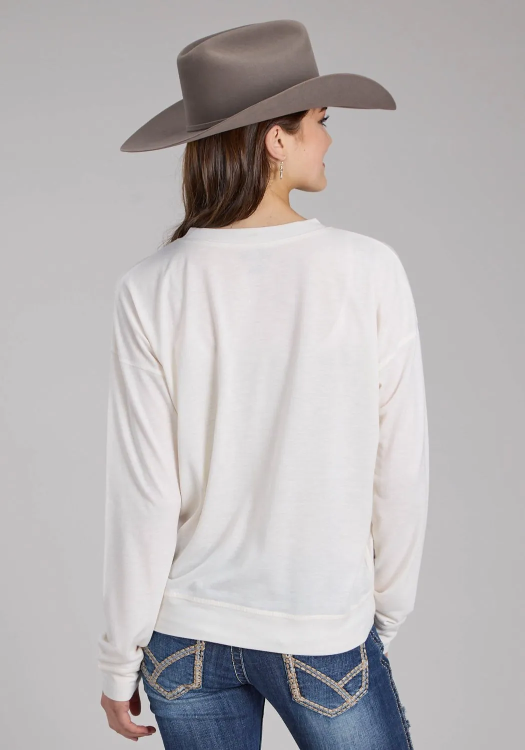 Urban Fit Roper Womens Stunning Cactus Cream Poly/Rayon L/S T-Shirt