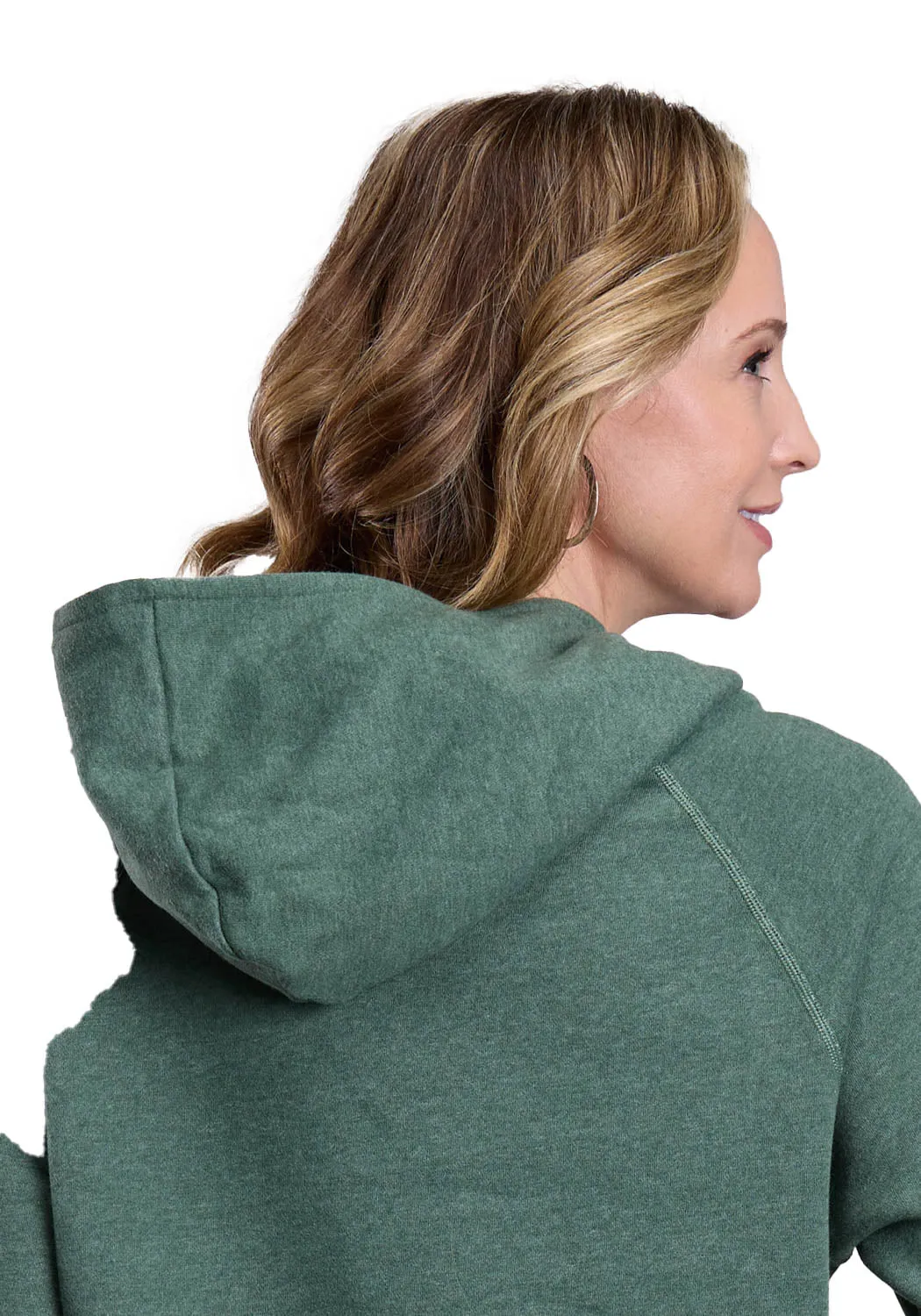 Stetson Womens Embroidered Since 1865 Forest Green Cotton Blend Hoodie Soft Wash Treatment