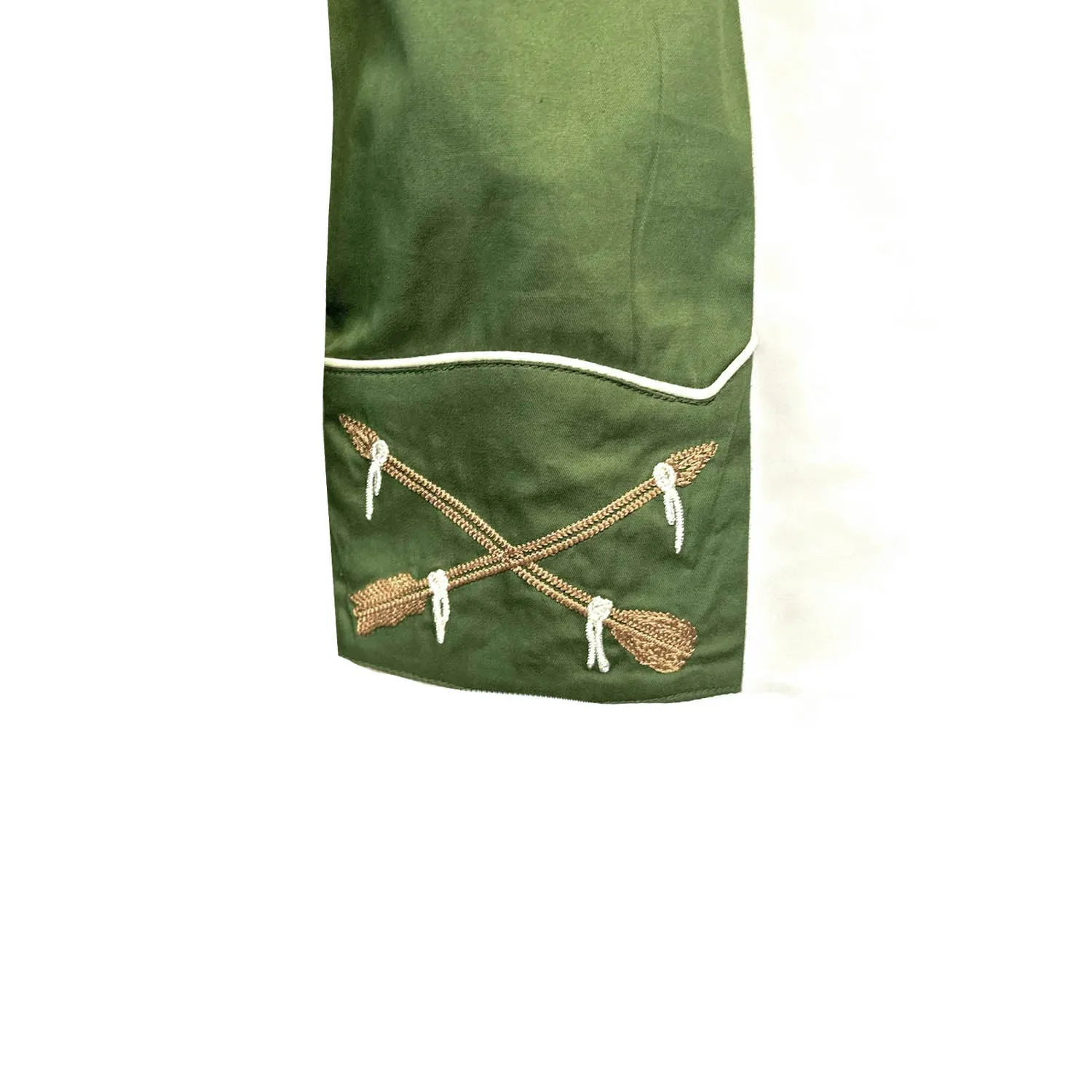 Rockmount Womens Vintage Steer Skull Green 100% Cotton L/S Shirt Wrinkle-Resistant