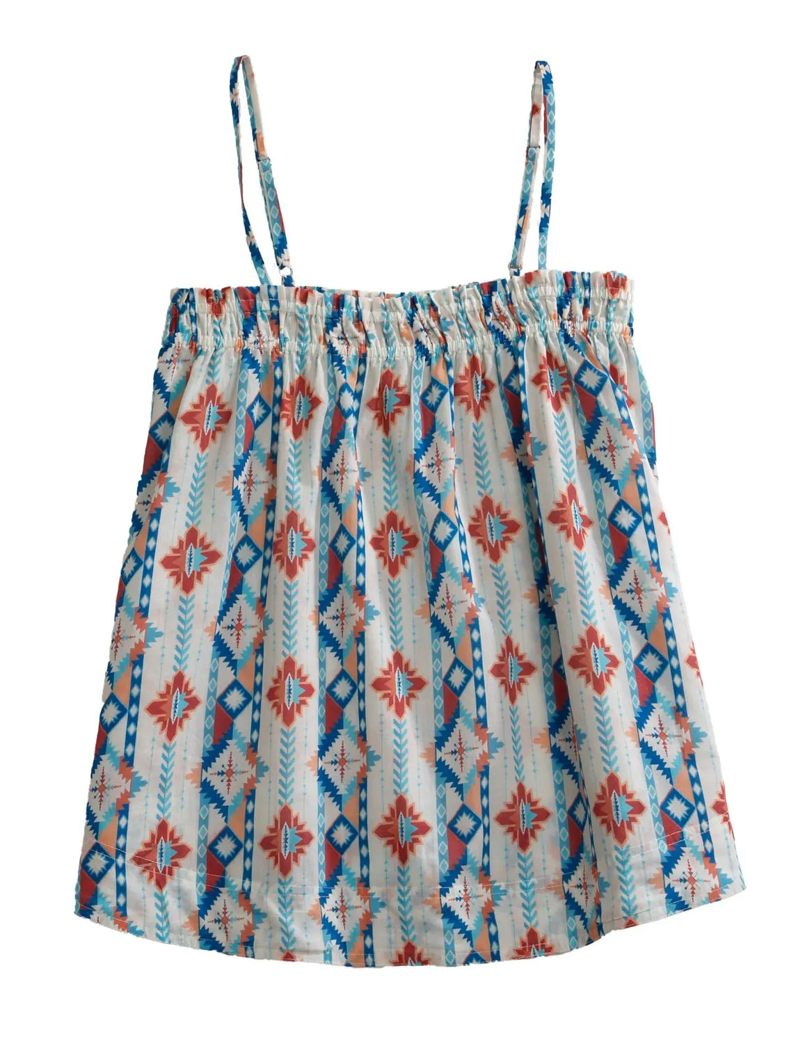birthday party Compact Fold Design Tin Haul Womens Southwest Aztec Multi-Color 100% Cotton S/L Tank Top