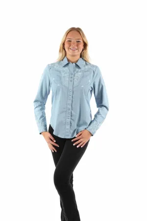 Fashion staples Scully Womens Fancy Yokes Arrow Light Blue Poly/Rayon L/S Shirt Scully Womens Fancy Yokes Arrow Light Blue Poly/Rayon L/S Shirt Tailored Style