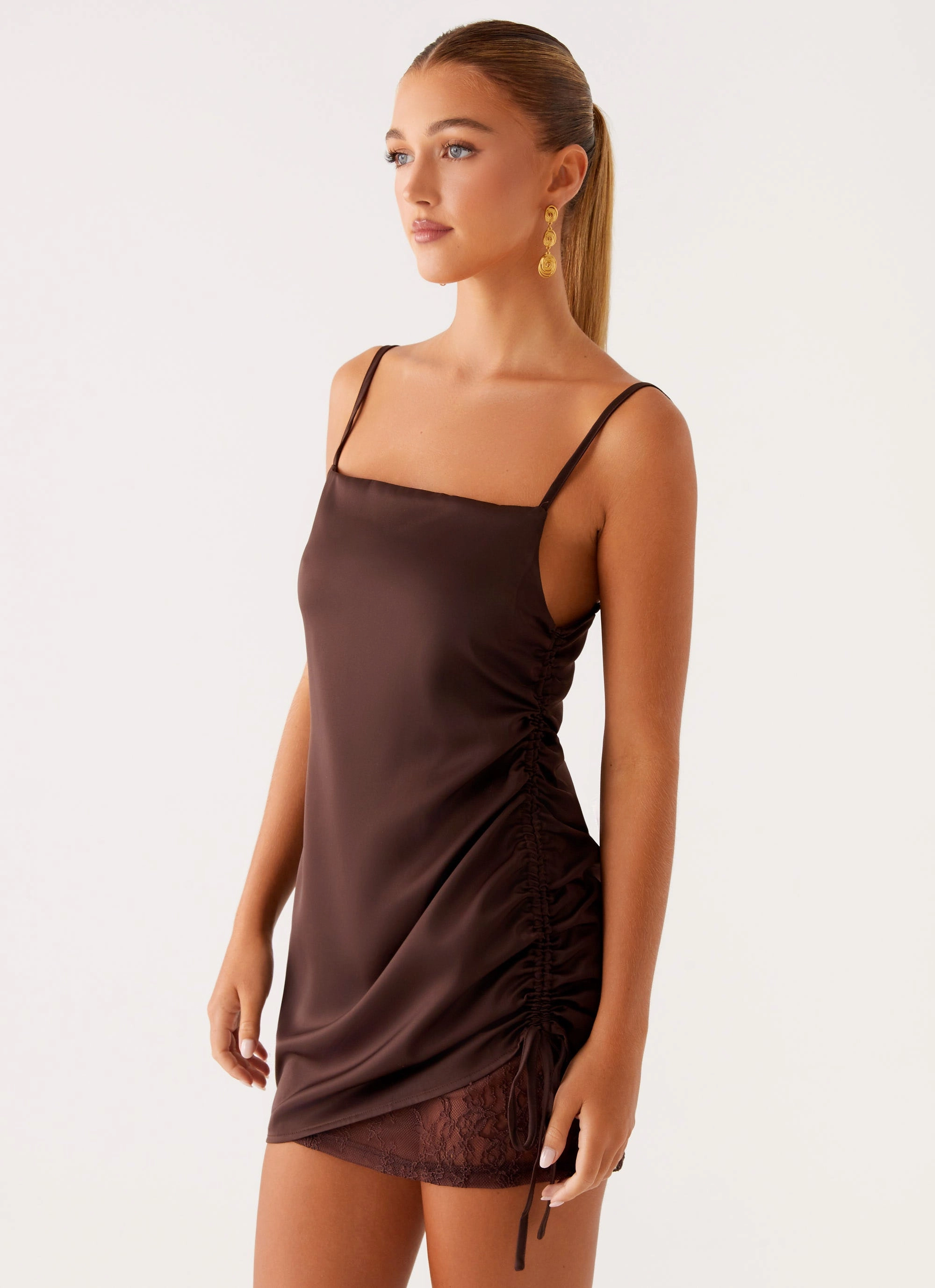 Wool-Blend Season Ready Piper Mini Dress - Chocolate
