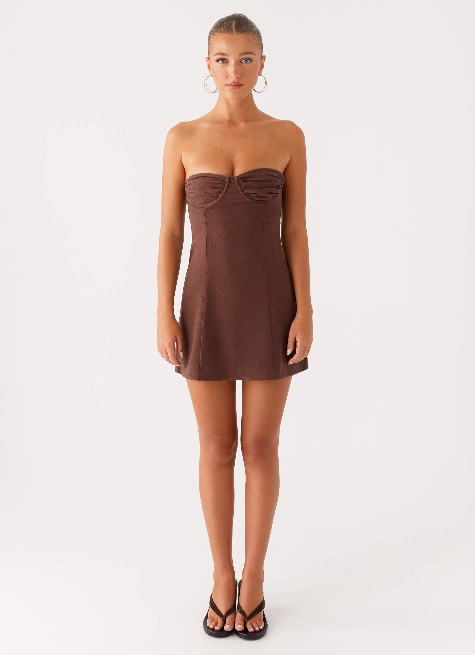 Pure Stitch Knit Cool Ludo Mini Dress - Chocolate