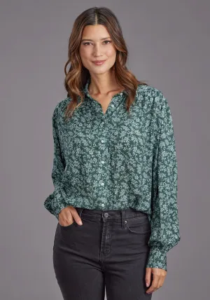 Fashionable Fit Stetson Womens Lucky Littl Floral Green 100% Rayon Button L/S Blouse Stetson Womens Lucky Littl Floral Green 100% Rayon Button L/S Blouse Quality Wear Road Trip Ready
