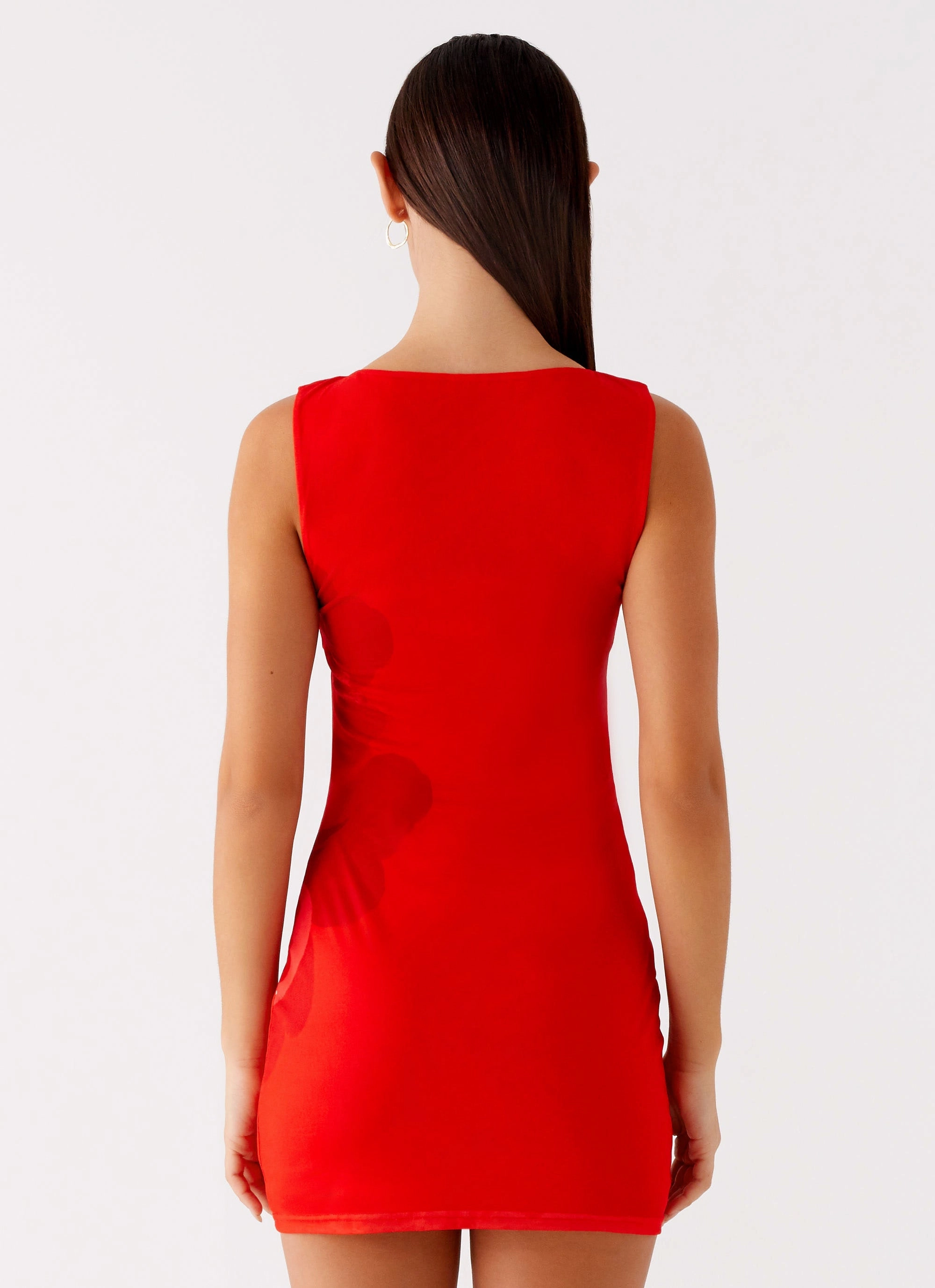 Happy Hour Mini Dress - Red Classic Fit Romantic Bloom