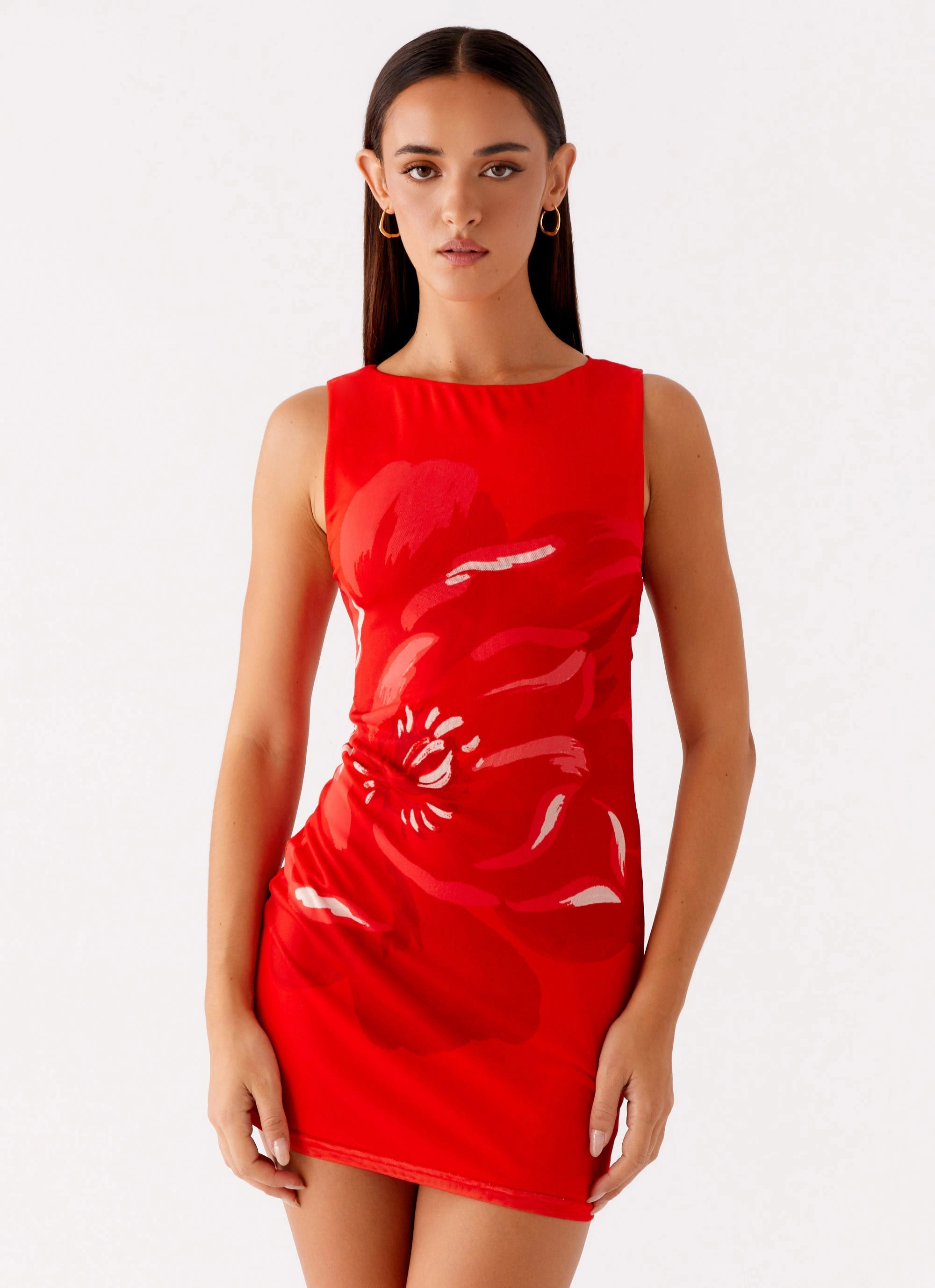 Happy Hour Mini Dress - Red Light Flow