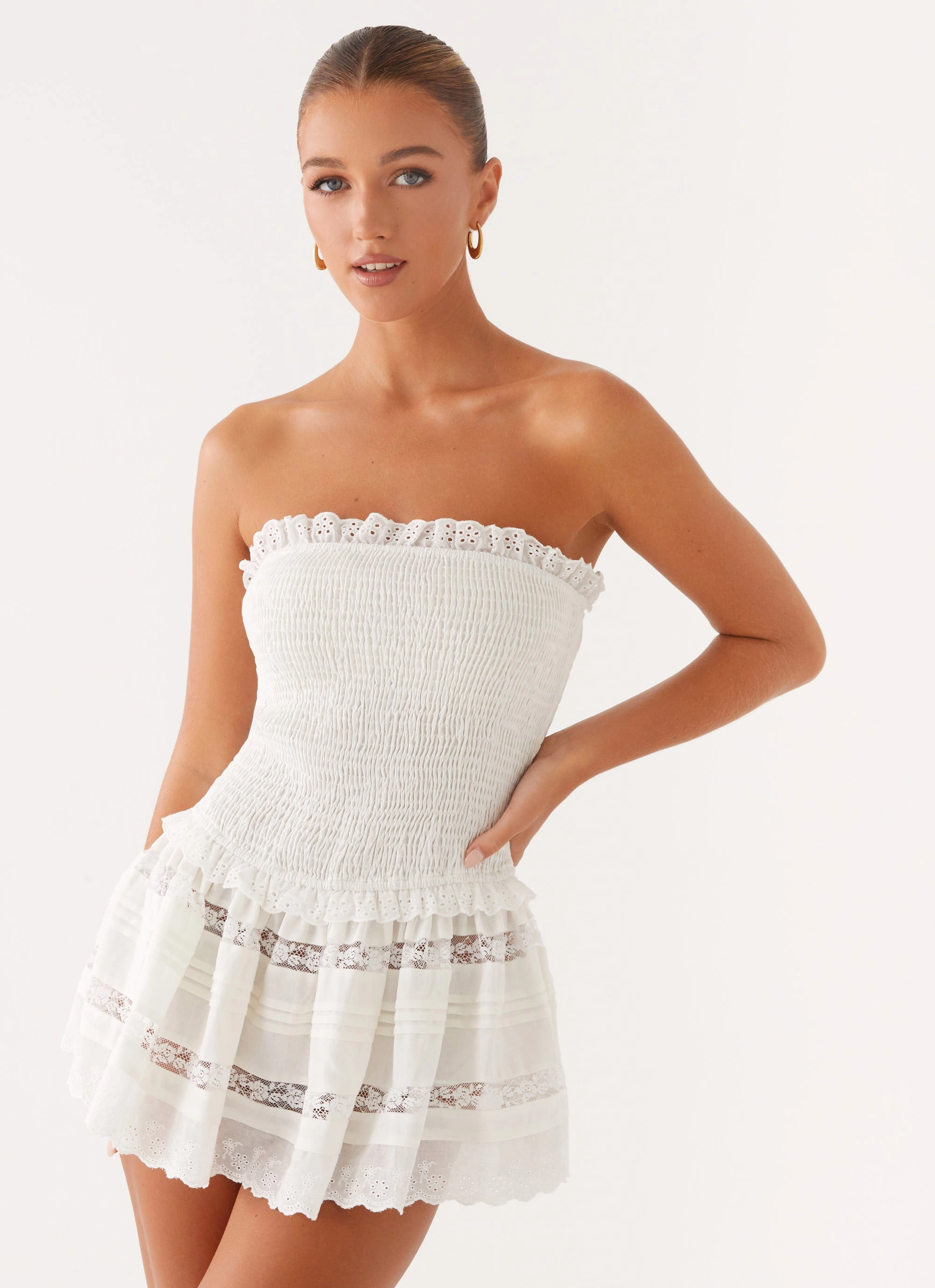 Winter Layering Movement Friendly Kimia Mini Dress - White