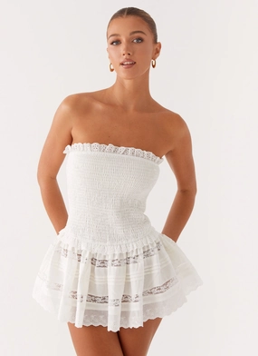 Fashionable Garment Kimia Mini Dress - White Kimia Mini Dress - White Stylish day dress