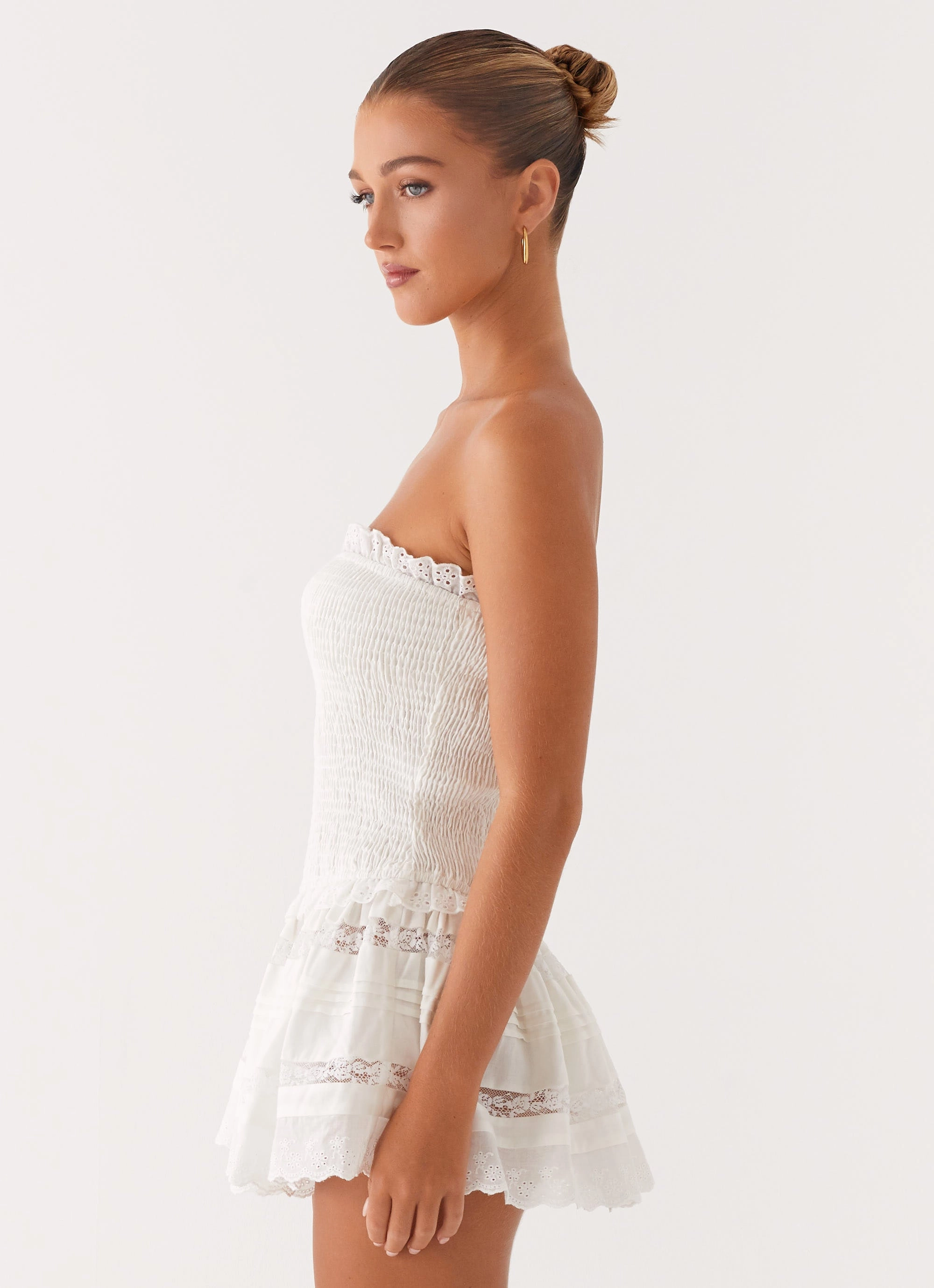 Kimia Mini Dress - White Regular-fit