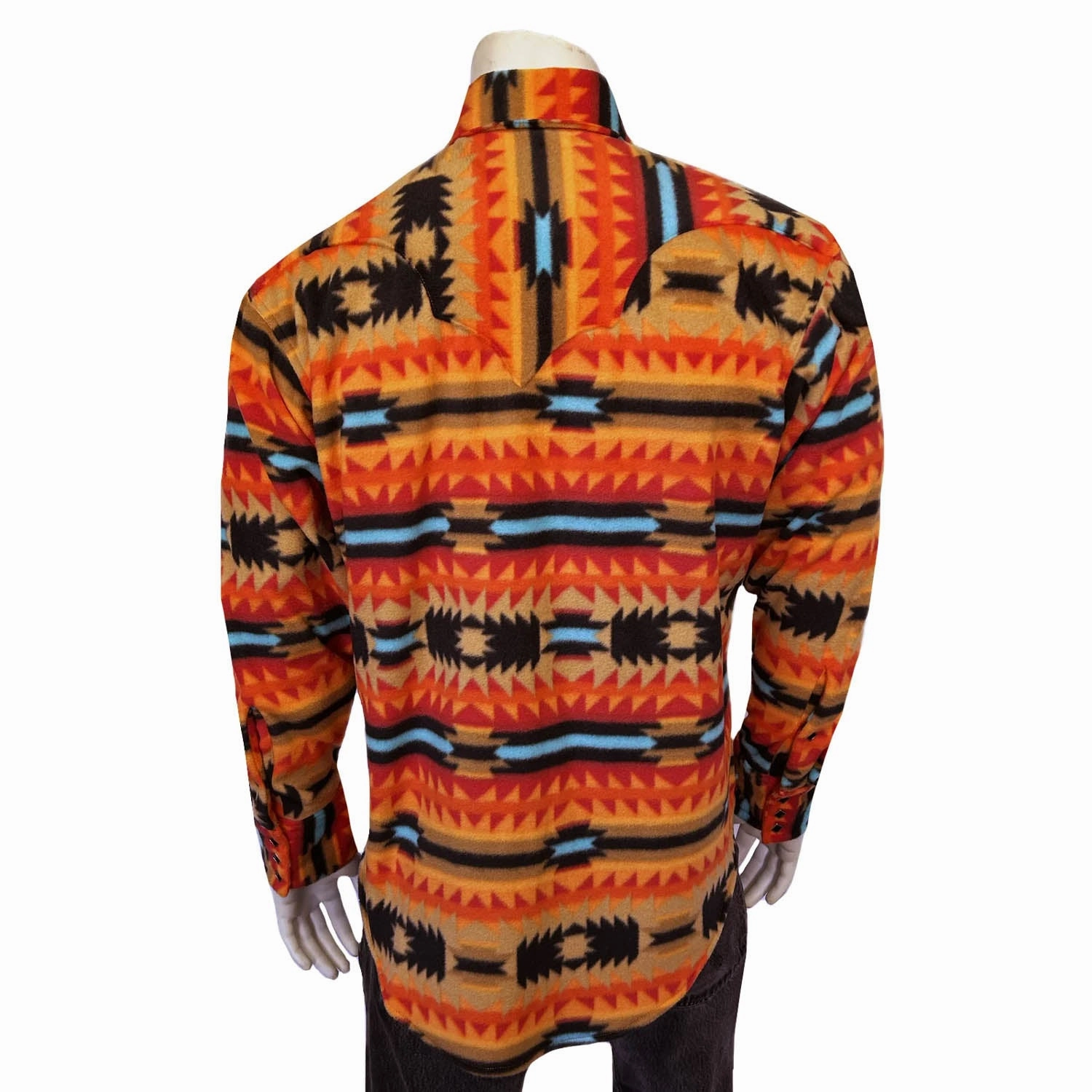 Wedding guest Gradient effect Rockmount Mens Native Pattern Western Red/Black Fleece L/S Shirt