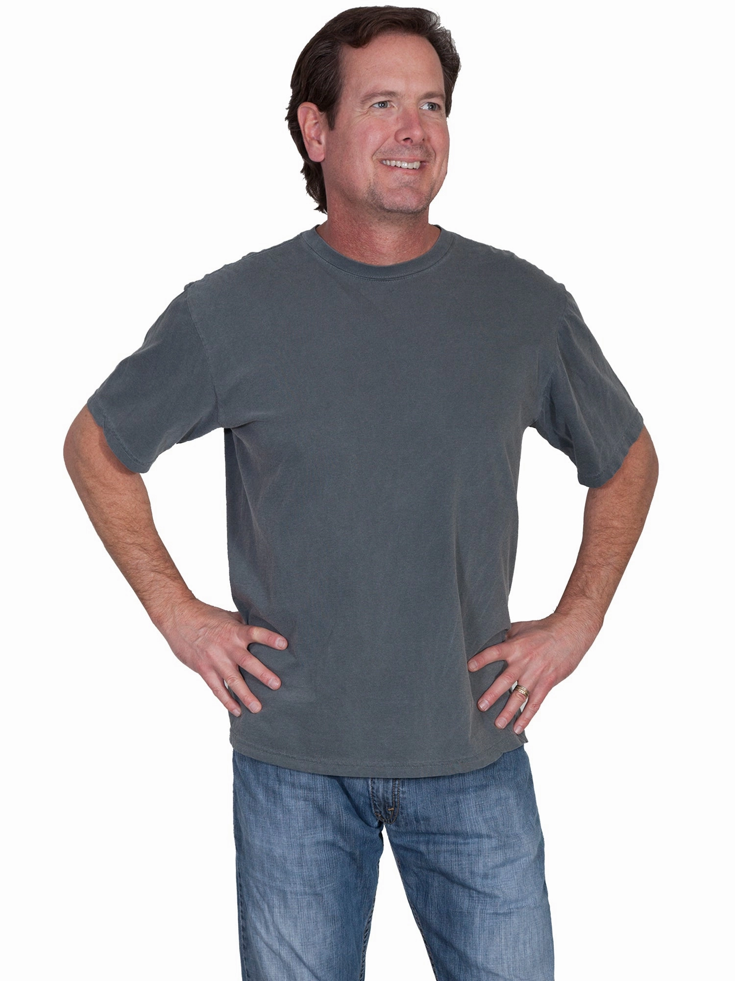 Vintage Style Gradient effect Scully Mens Charcoal 100% Cotton S/S T-Shirt