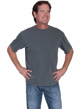 Fashionable picks Scully Mens Charcoal 100% Cotton S/S T-Shirt Double Stitched Seams Iconic look Scully Mens Charcoal 100% Cotton S/S T-Shirt