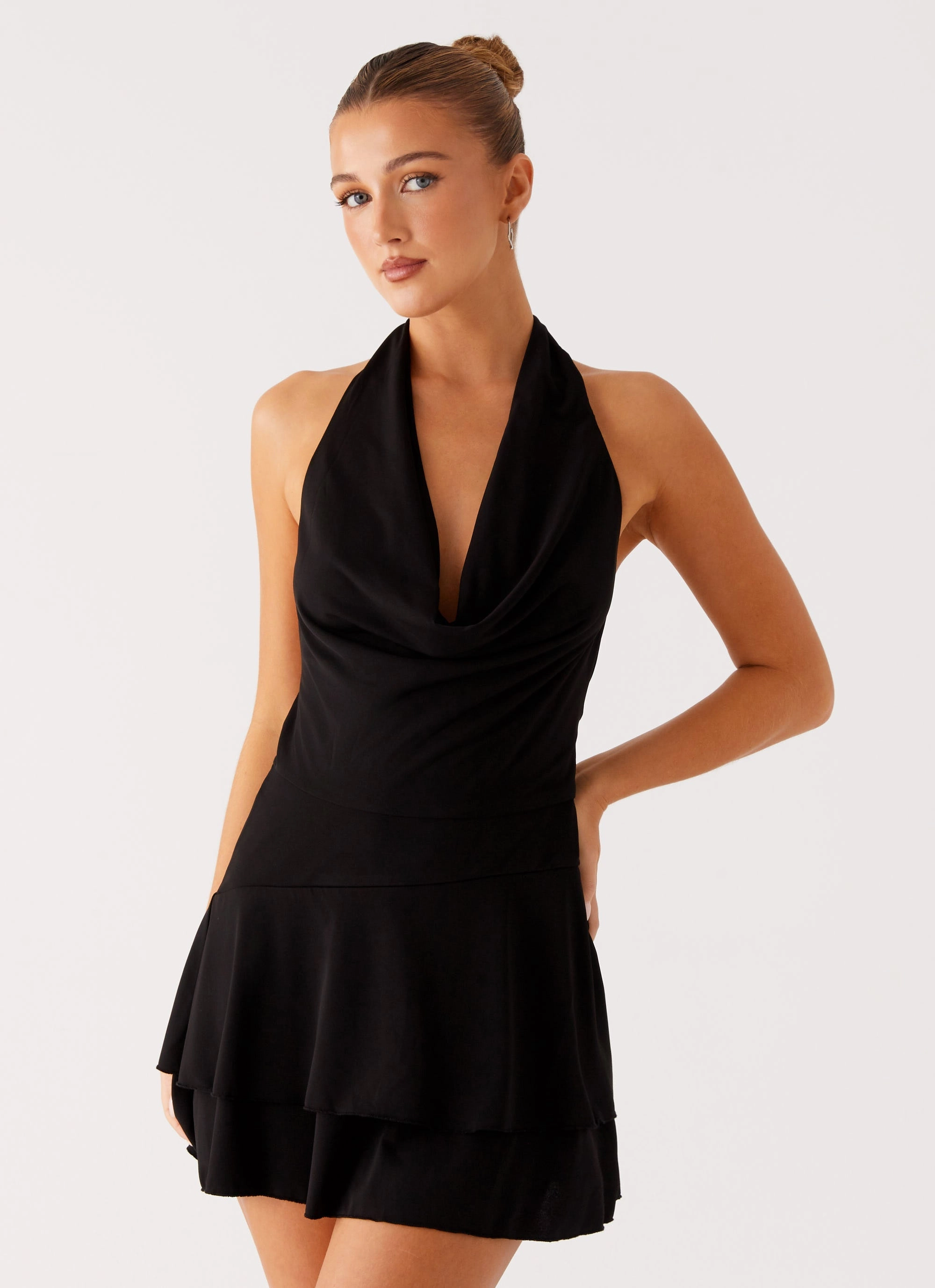 Sleek Waist Feel Good Mini Dress - Black