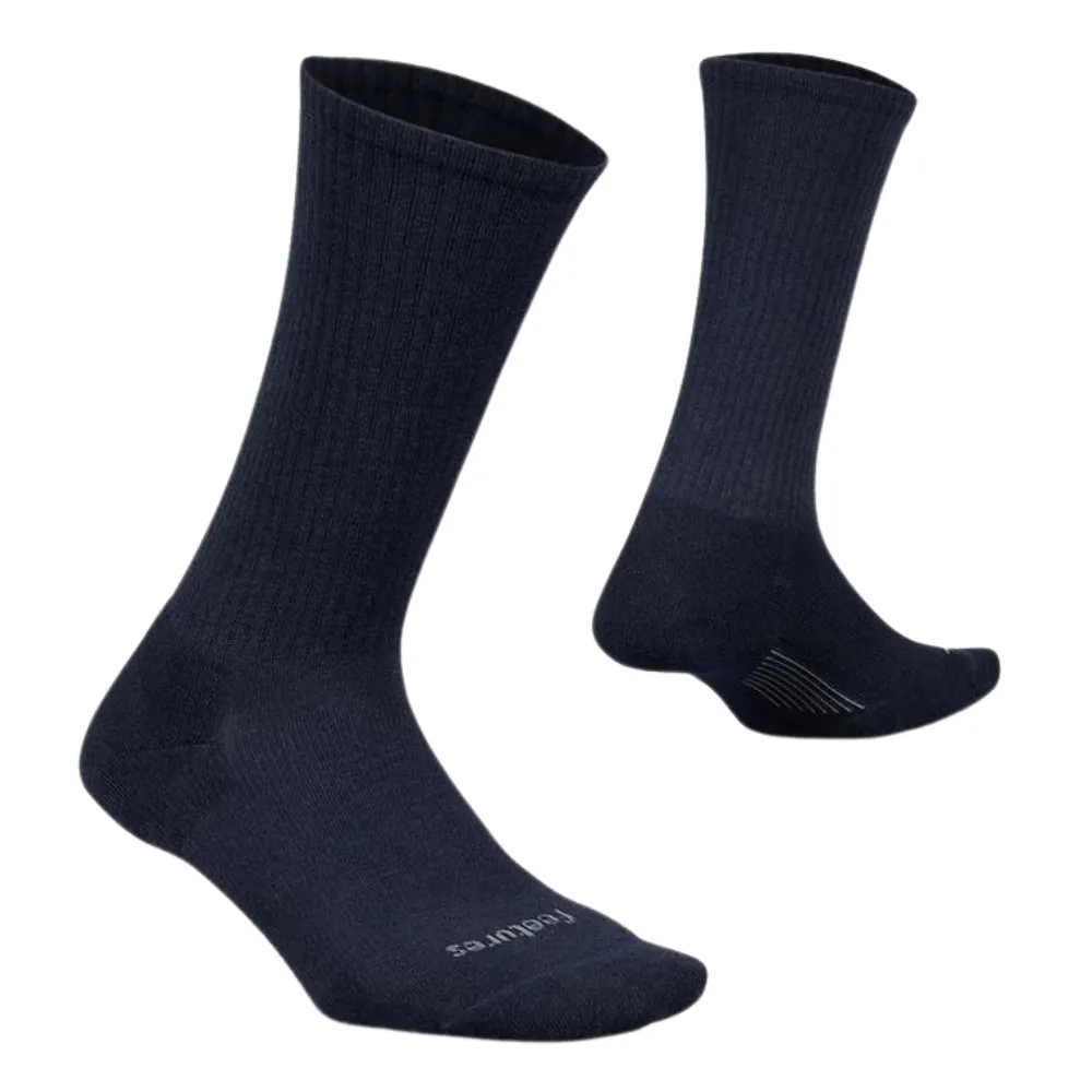 Feetures Everyday Max Cushion Crew Casual Rib Navy Socks (Men's)
