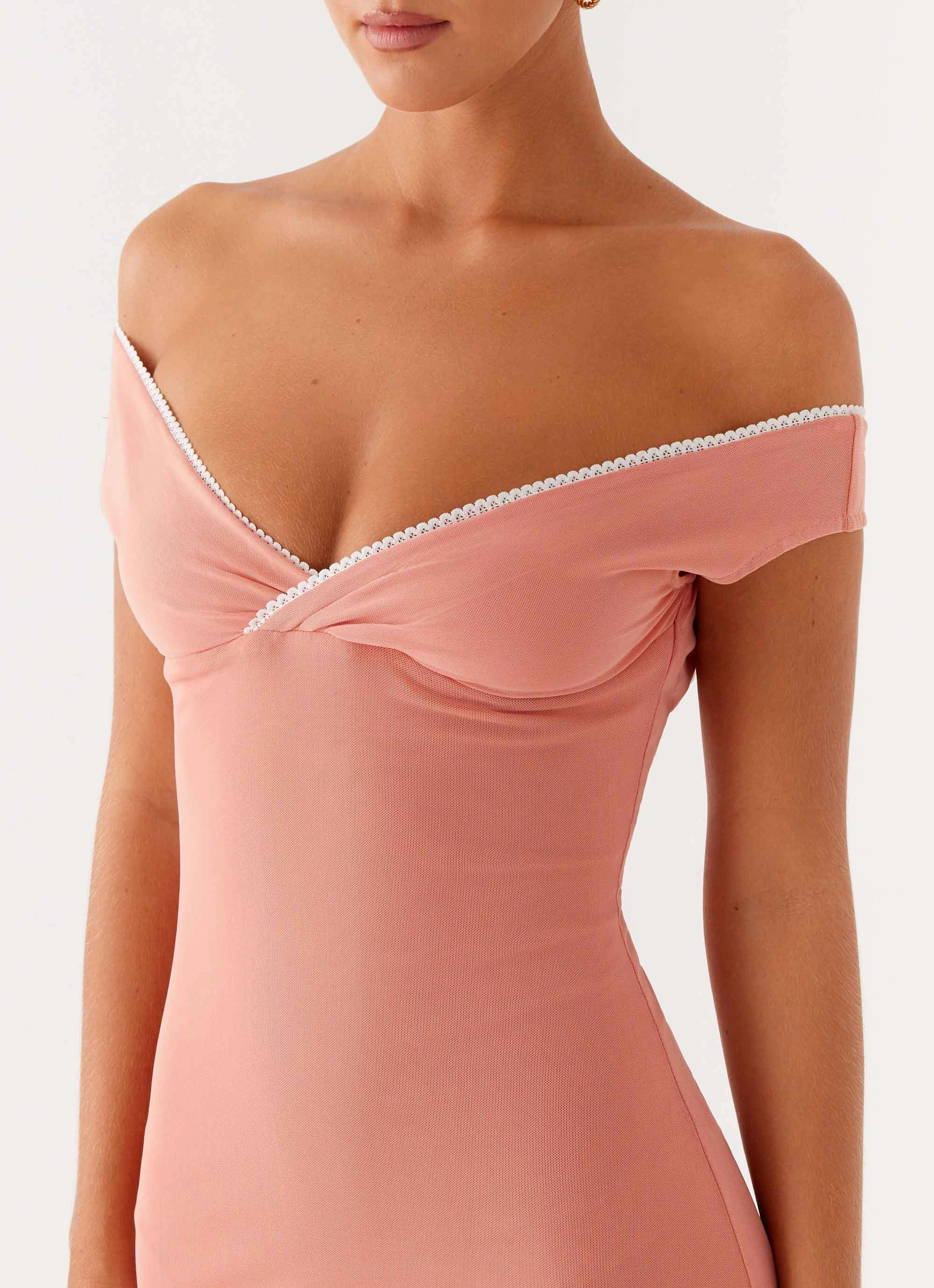 relaxed shape Contrasting Detail Katiya Maxi Dress - Peach