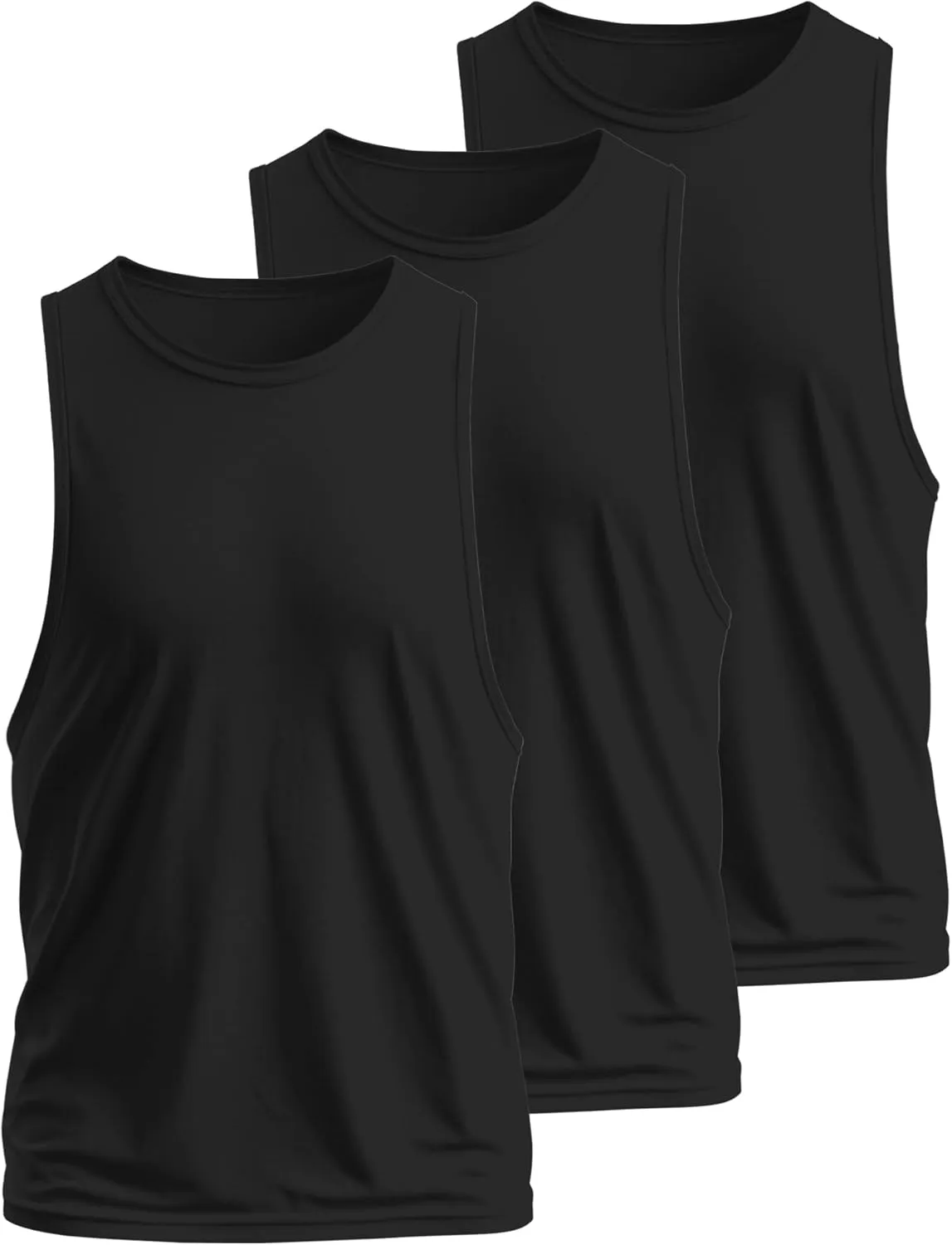 Ficerd 3 Pcs Big and Tall Men's Workout Tank Top Cotton Sleeveless Muscle Tee Gym Athletic Bodybuilding Cut Off Shirt