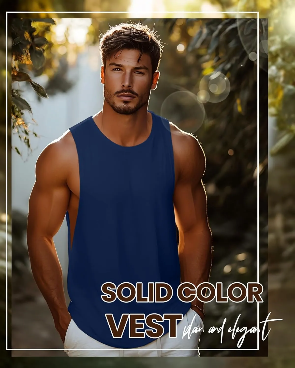 Ficerd 3 Pcs Big and Tall Men's Workout Tank Top Cotton Sleeveless Muscle Tee Gym Athletic Bodybuilding Cut Off Shirt