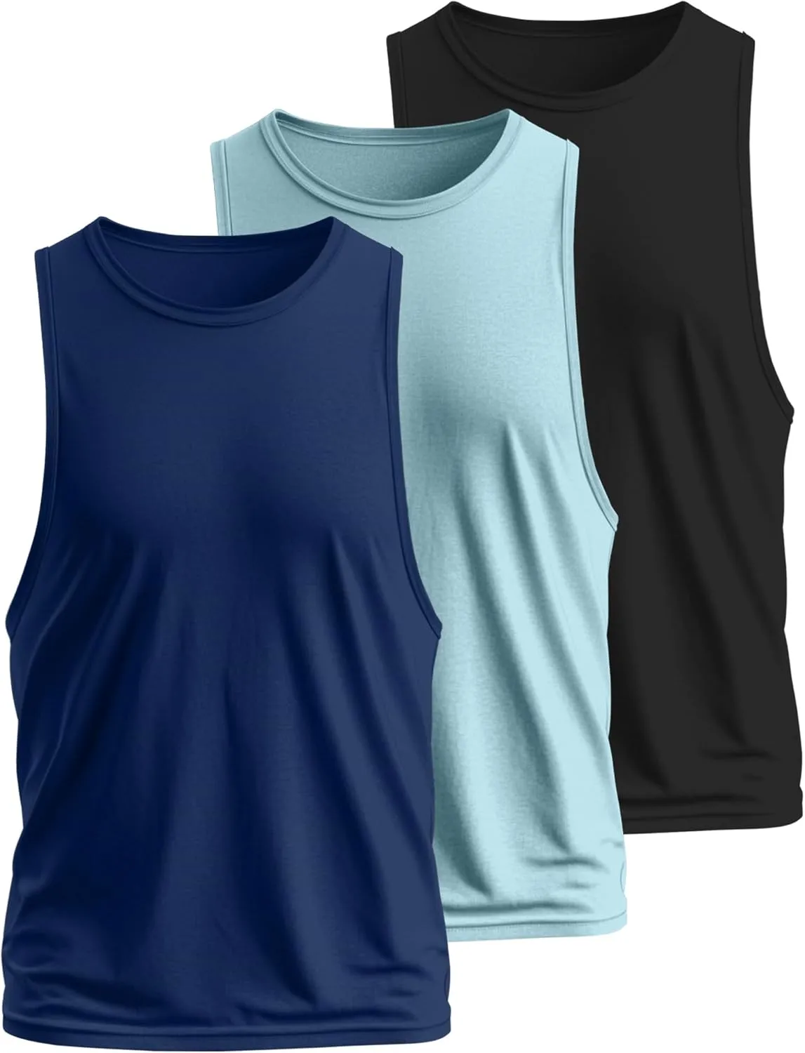 Ficerd 3 Pcs Big and Tall Men's Workout Tank Top Cotton Sleeveless Muscle Tee Gym Athletic Bodybuilding Cut Off Shirt