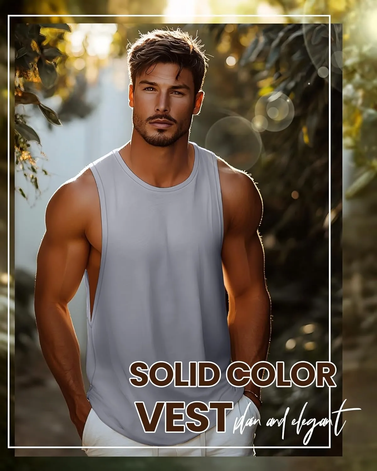Ficerd 3 Pcs Big and Tall Men's Workout Tank Top Cotton Sleeveless Muscle Tee Gym Athletic Bodybuilding Cut Off Shirt