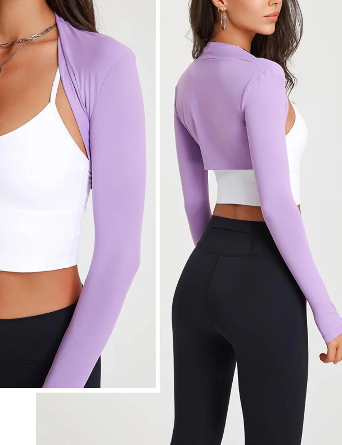FindThy Womens Casual Open Front Bolero Cooling Shawl Arm Sleeve Crop Top Shrug Covers