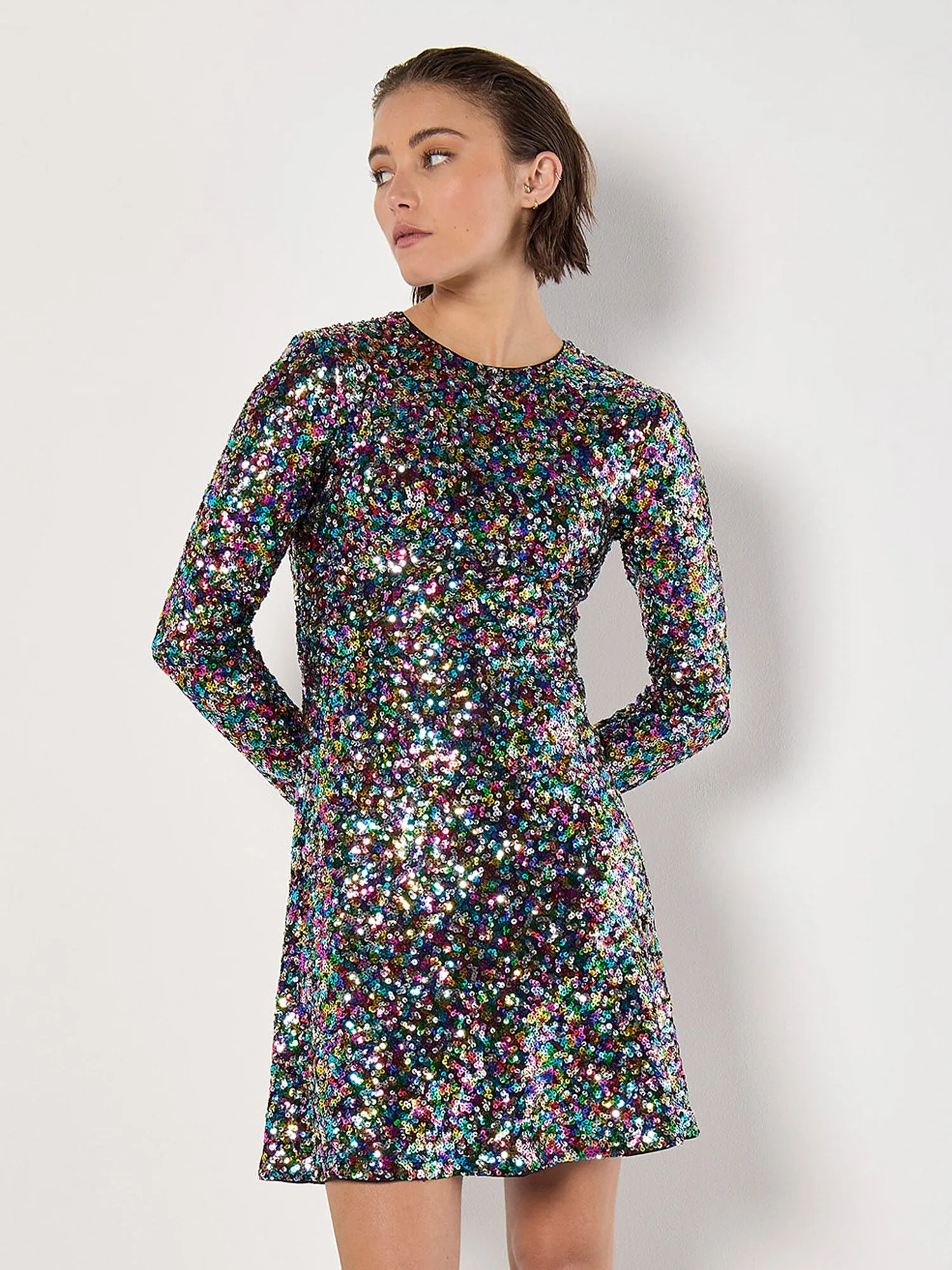 Fit and Flare Rainbow Sequin Dress All Daywear