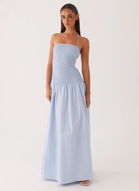 Fit for All Seasons Zahra Maxi Dress - Blue Silky Shine Zahra Maxi Dress - Blue