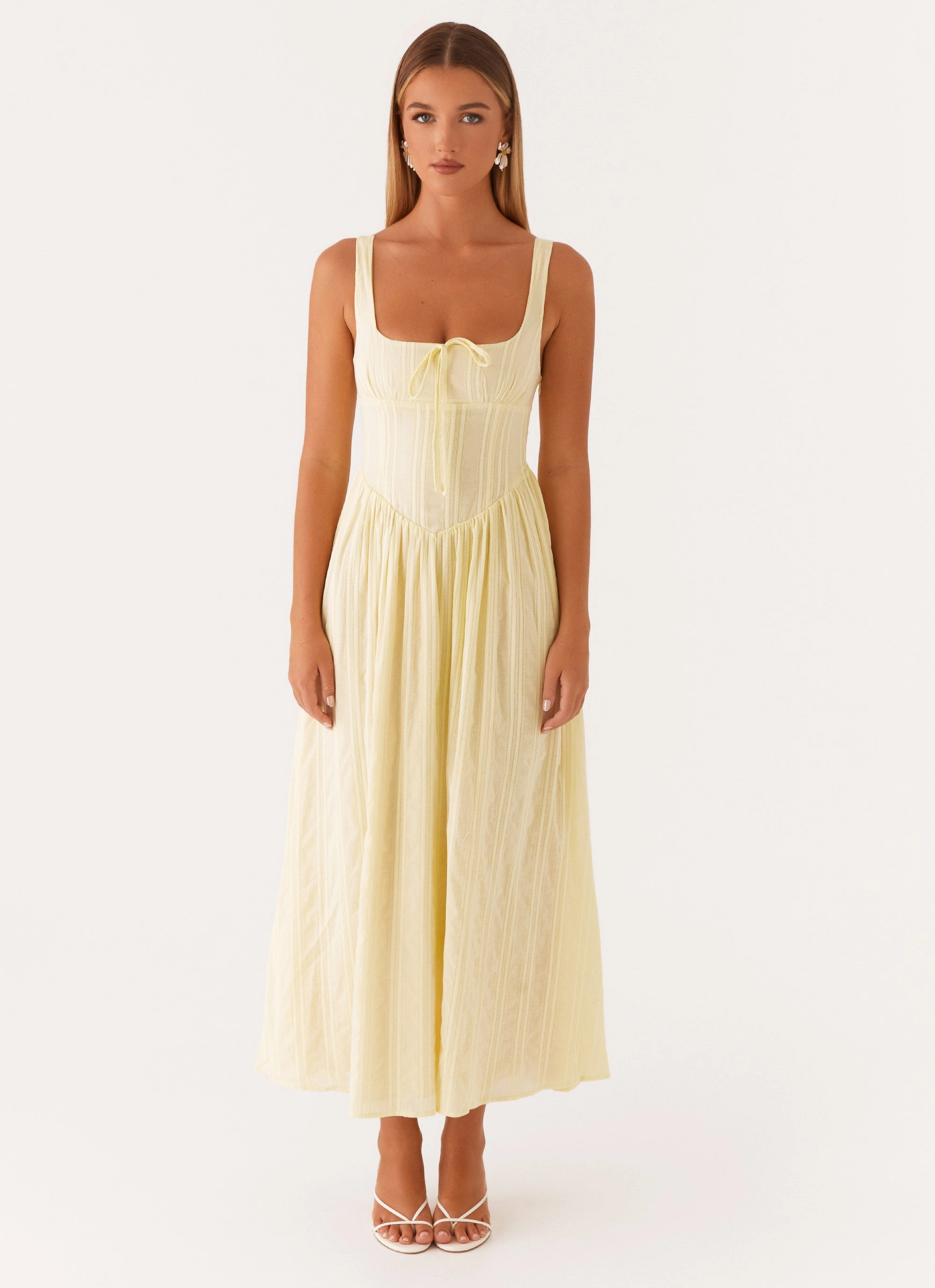 Light Volume Easy Elegance Pascuelle Midi Dress - Yellow