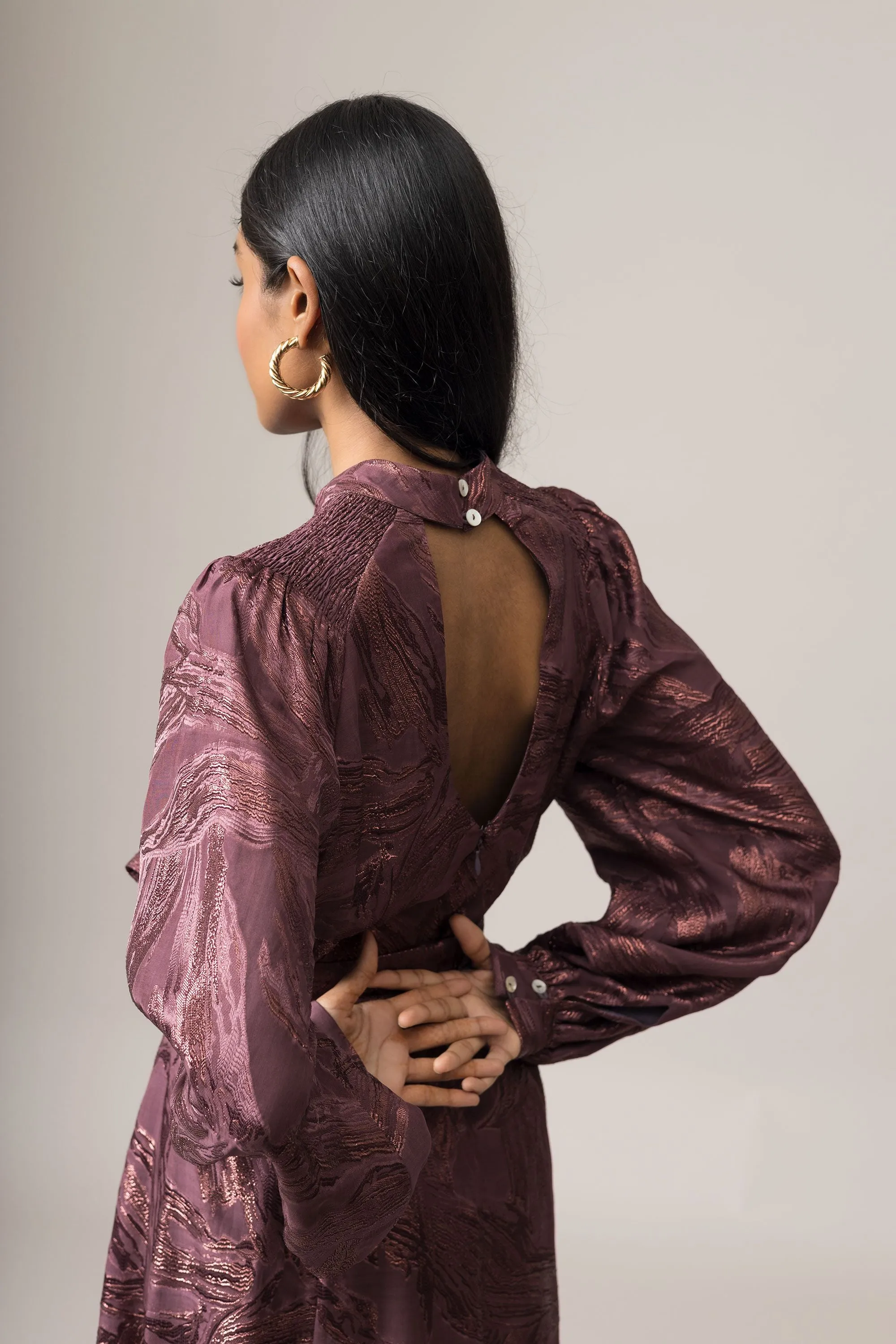 Fashionable Look Malia Dress in Midnight Plum