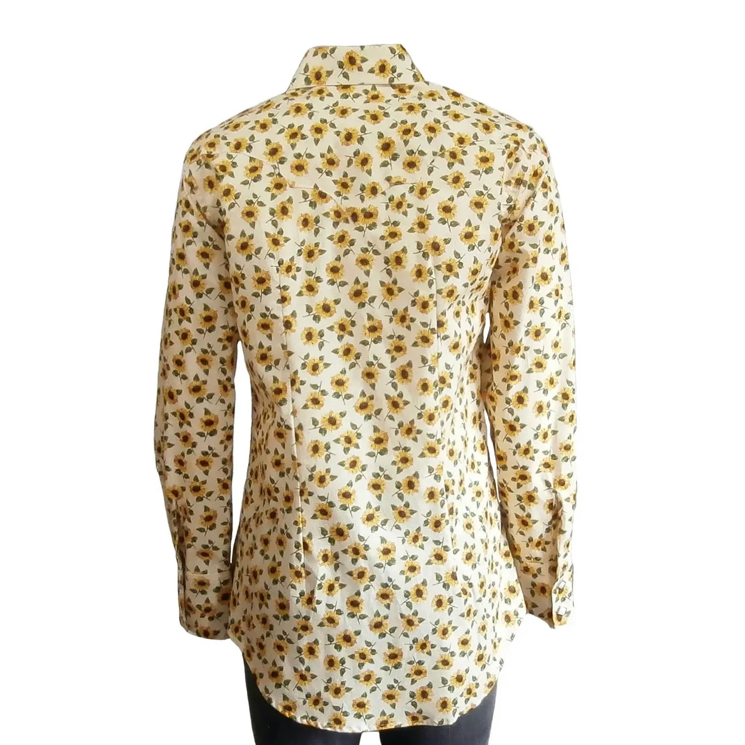 mix and match Rockmount Womens Vintage Floral Western Yellow 100% Cotton L/S Shirt