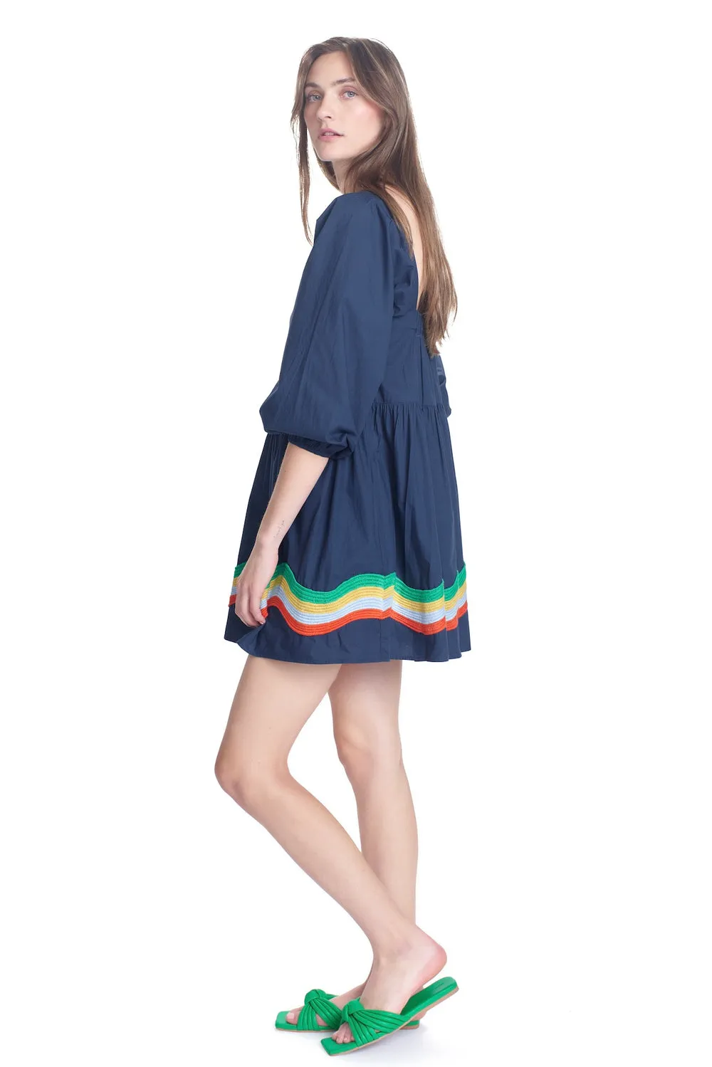 Satin-Edge Ophellia Dress in Sea
