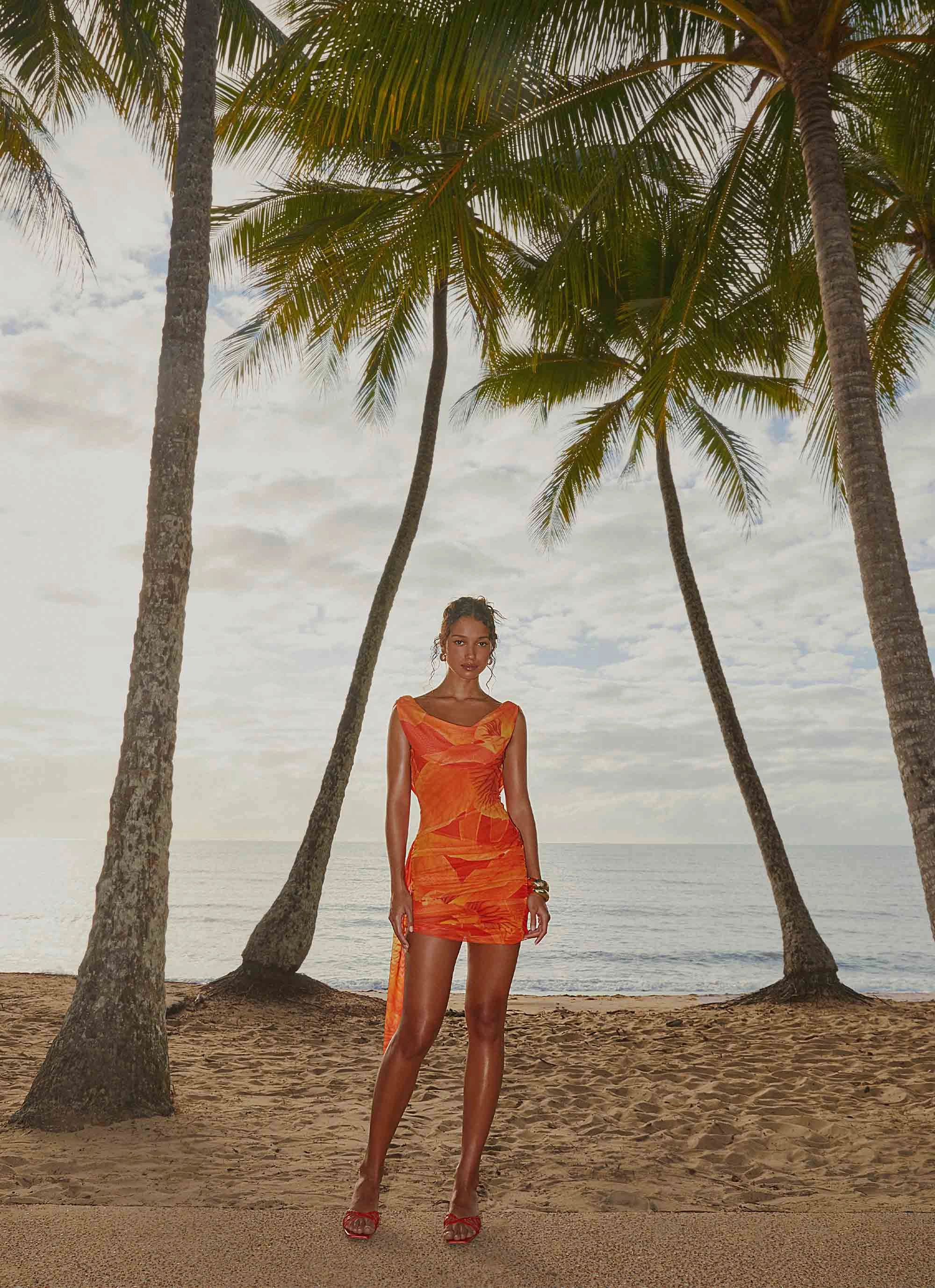 Good Fortune Mini Dress - Serene Orange Effortless Layer Wear
